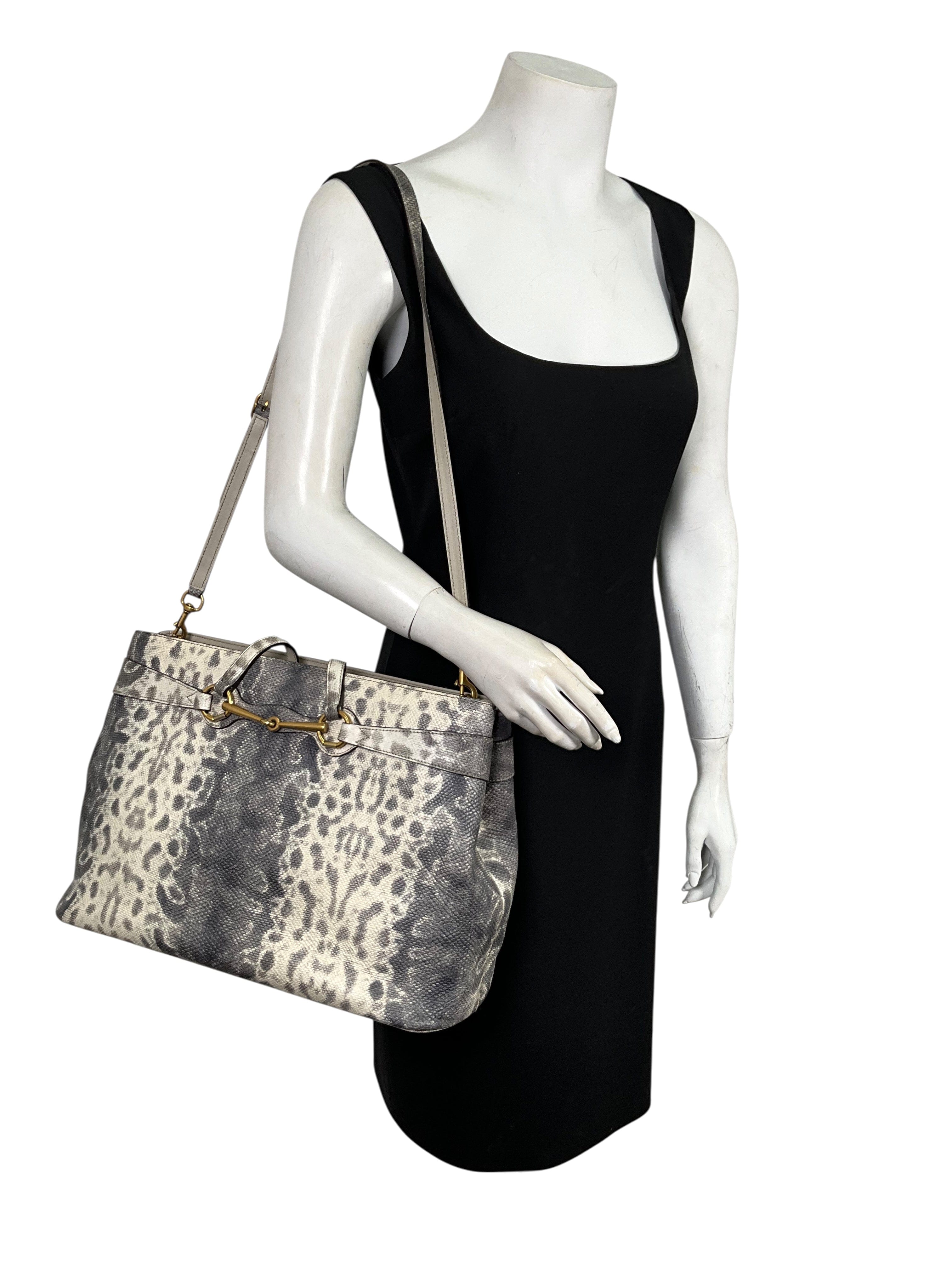 Gucci Bright Bit Animalier Lizard Print Large Tote