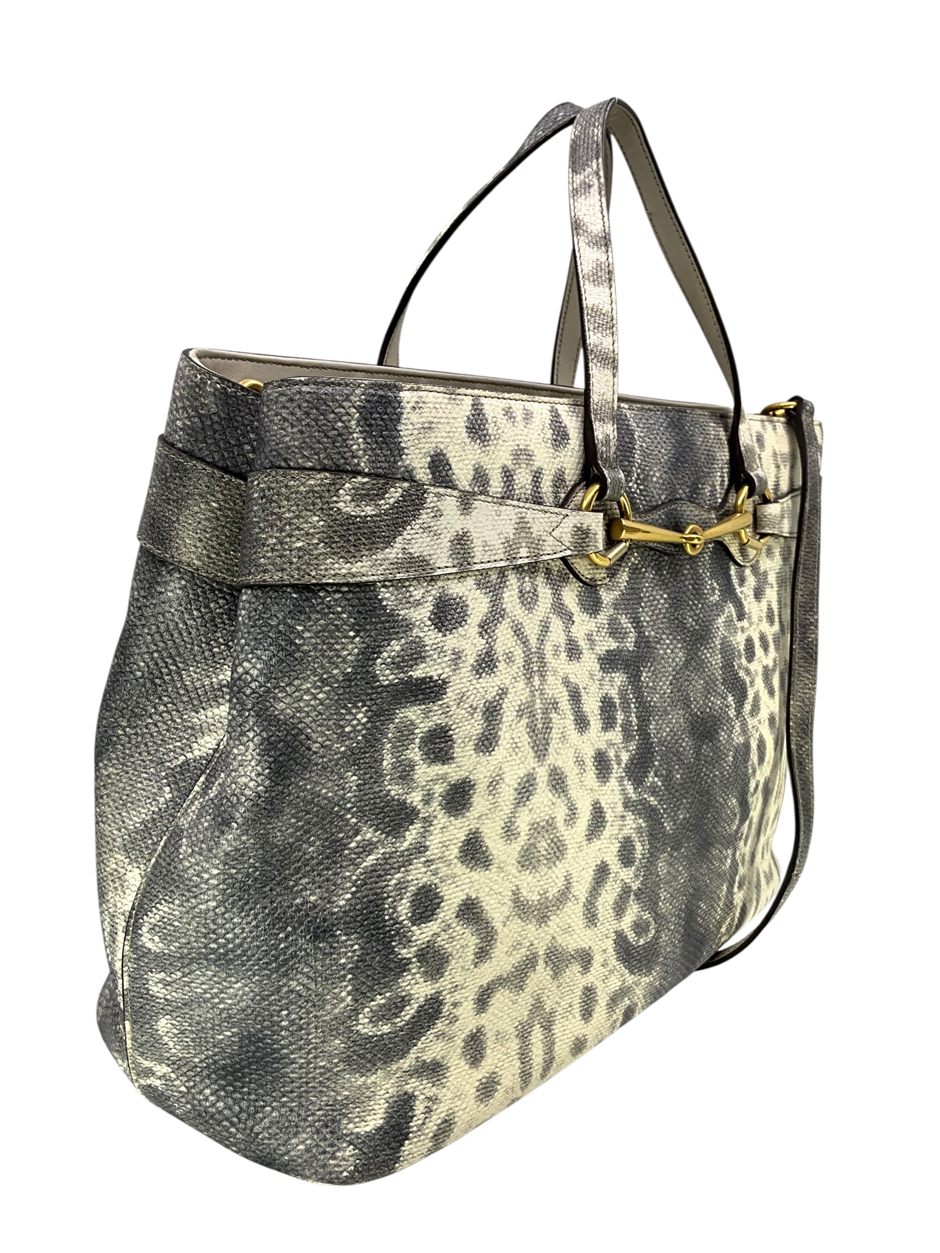 Gucci Bright Bit Animalier Lizard Print Large Tote