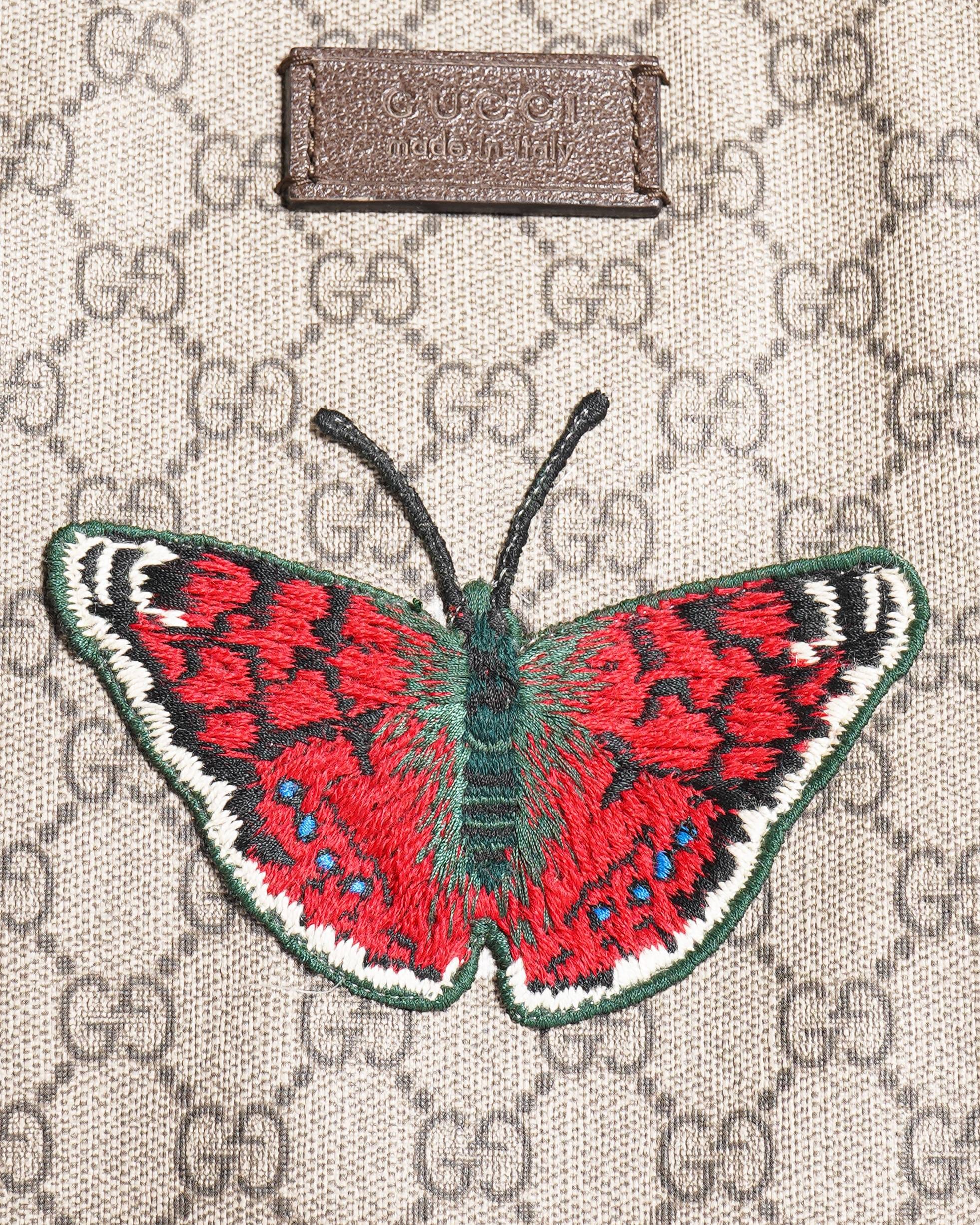 Gucci New Gucci GG Supreme Embroidery Tote Bag