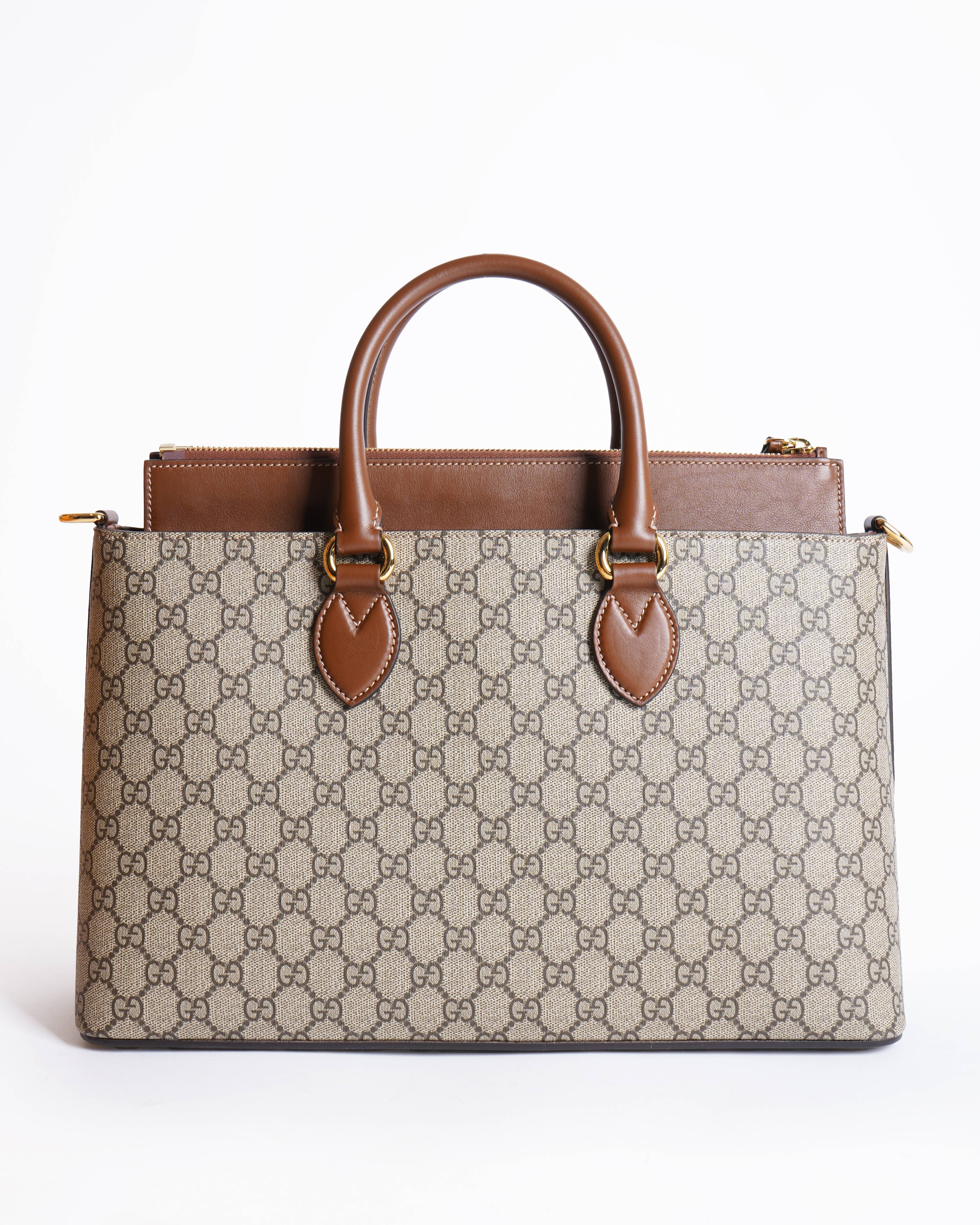 Gucci New Gucci gg supreme canvas zip tote bag
