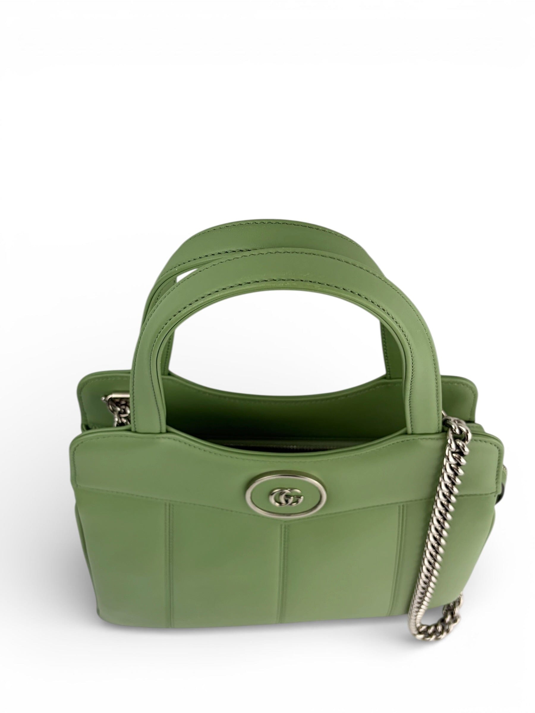 Gucci Green Senna Calfskin Petite GG Tote