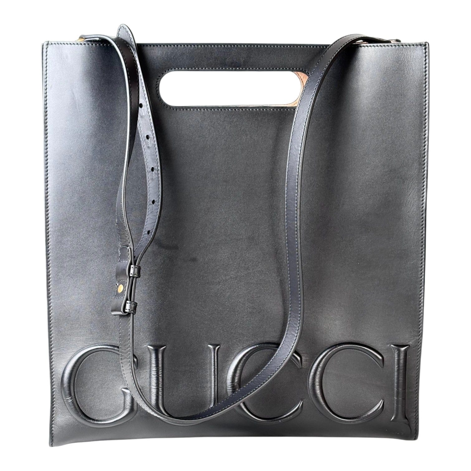 Gucci Black Leather Tote Bag