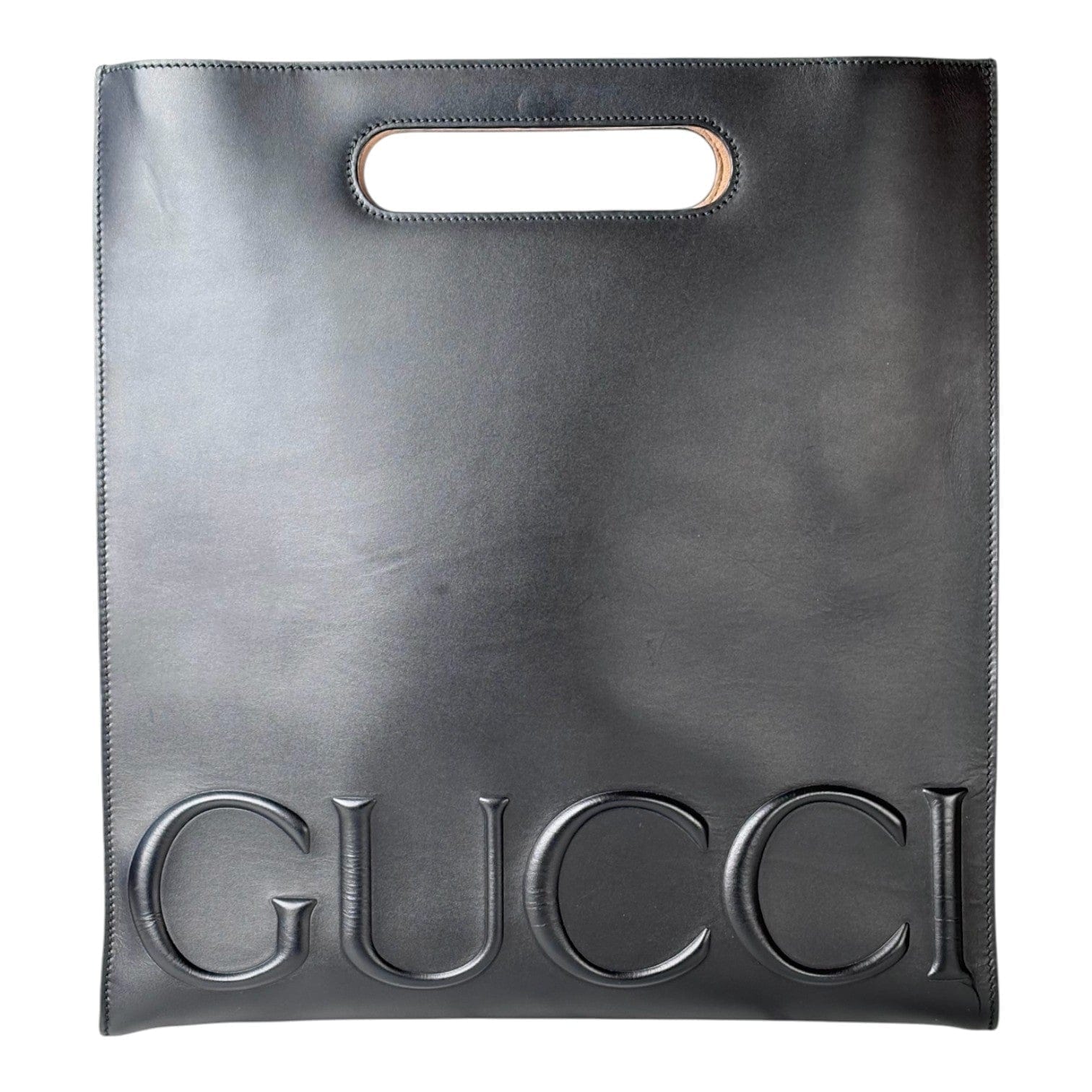 Gucci Black Leather Tote Bag