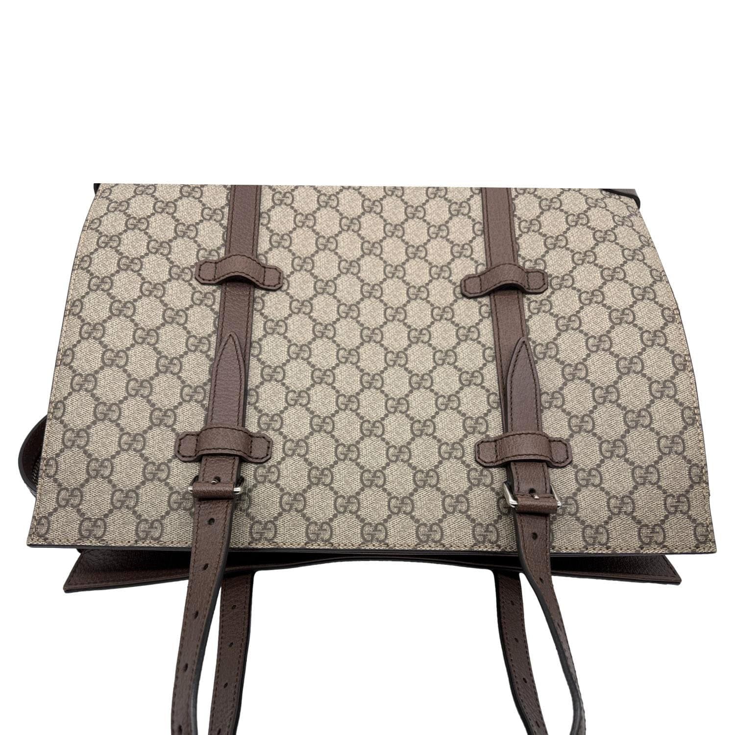 GUCCI GG Supreme Canvas Tote Shoulder Bag Beige 626356