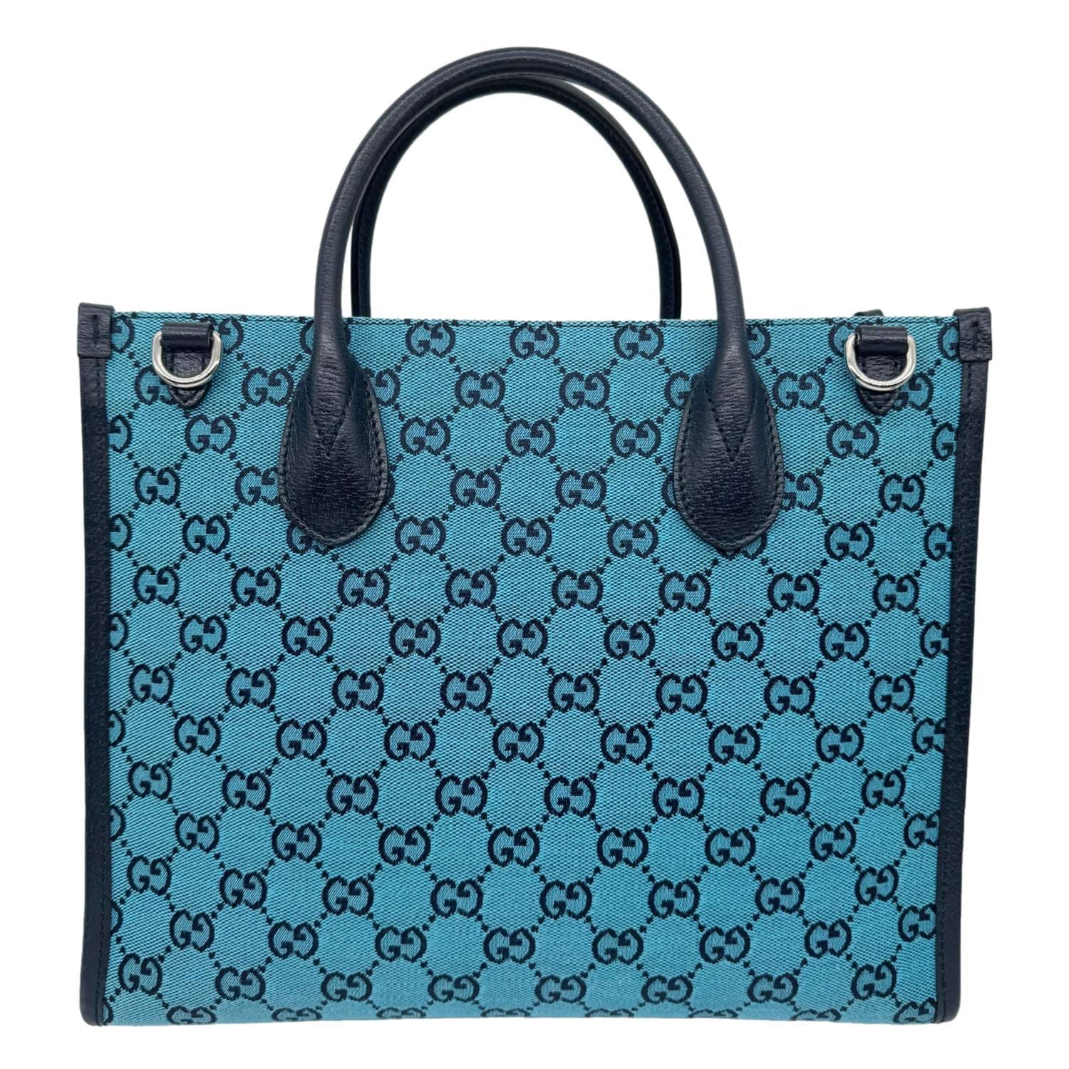 GUCCI Interlocking GG Supreme Canvas Tote Bag Blue 659983