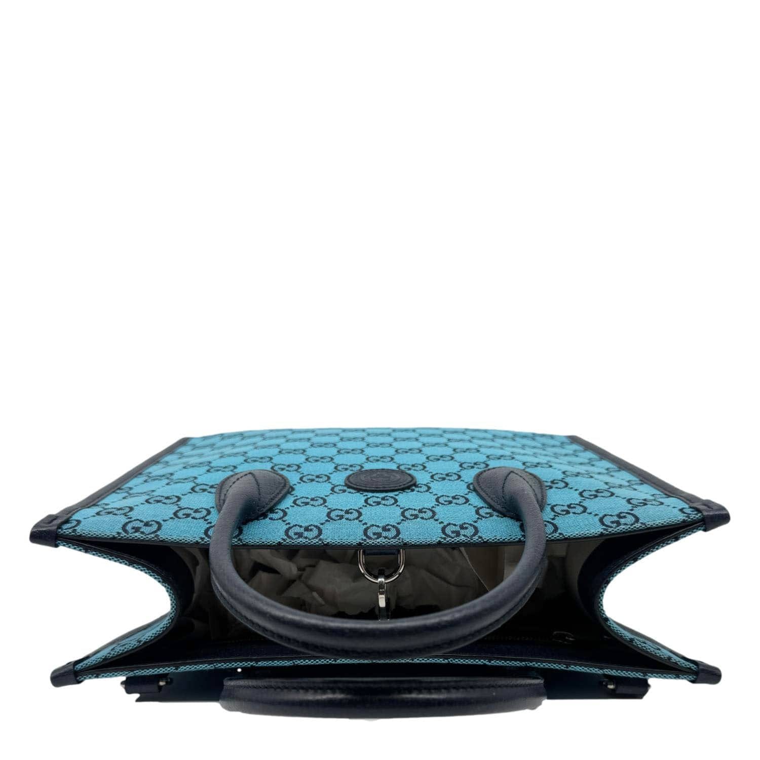 GUCCI Interlocking GG Supreme Canvas Tote Bag Blue 659983