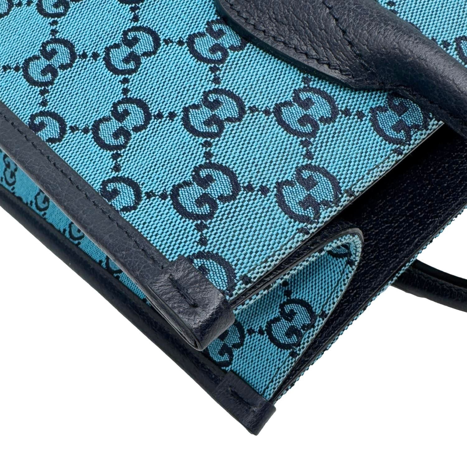 GUCCI Interlocking GG Supreme Canvas Tote Bag Blue 659983