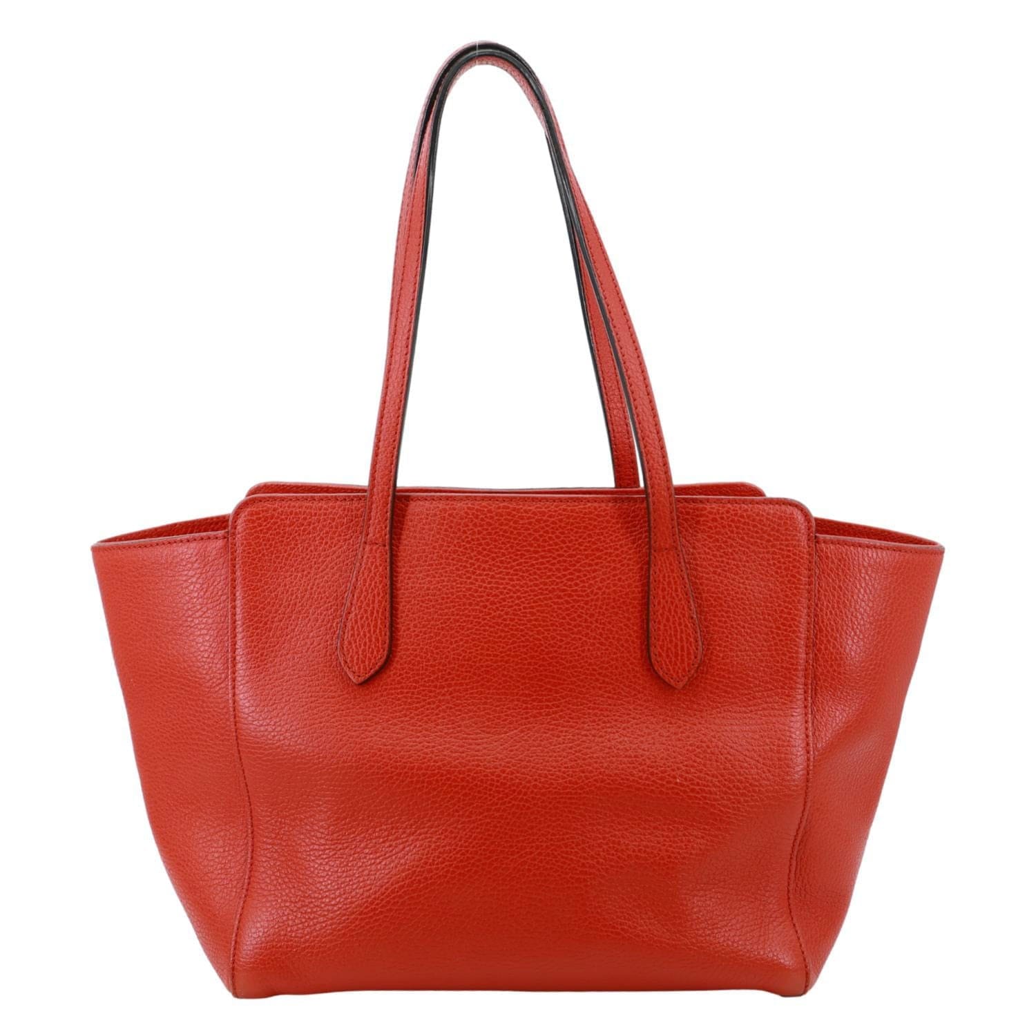 GUCCI Swing Small Pebbled Leather Tote Bag Red 354408