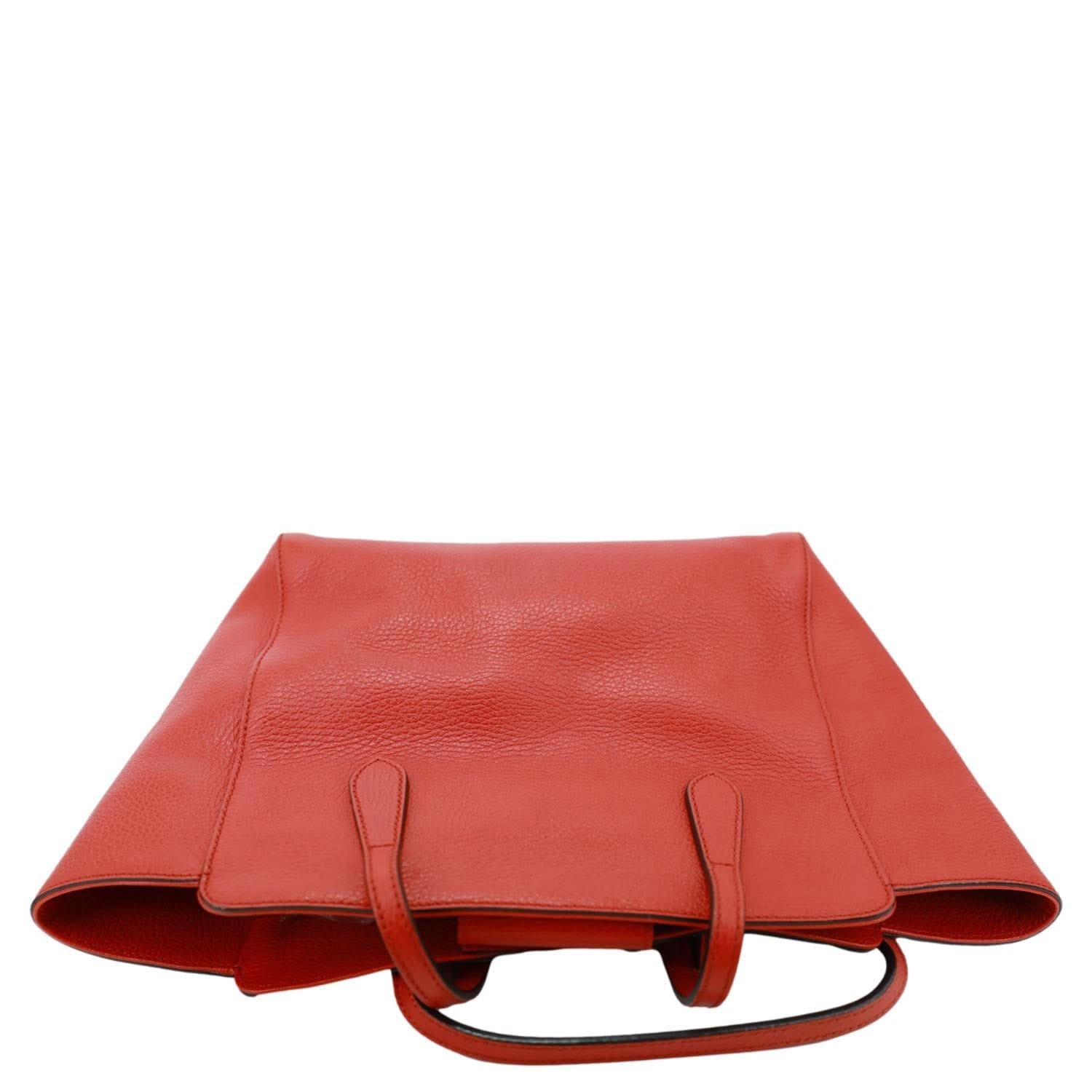 GUCCI Swing Small Pebbled Leather Tote Bag Red 354408