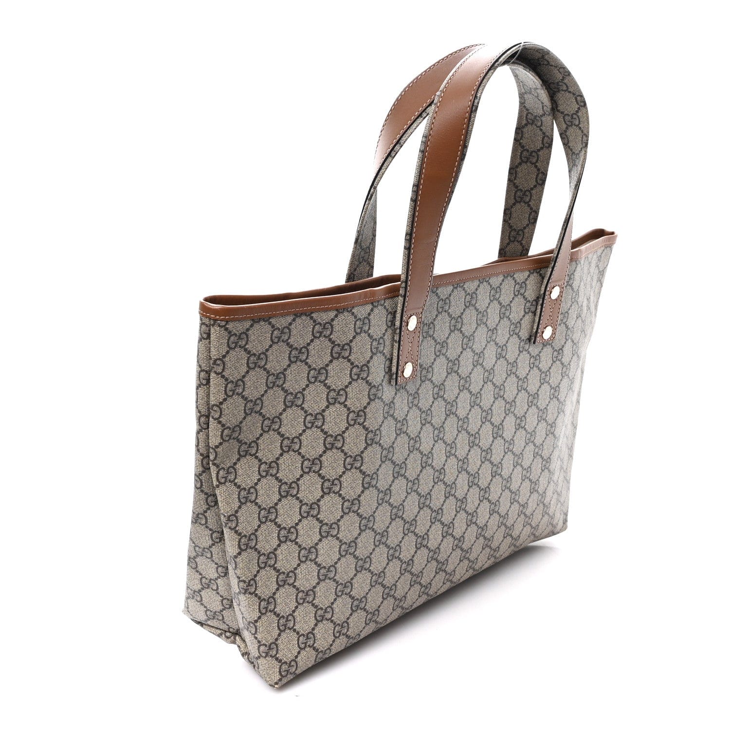Gucci GG Plus Monogram Medium Signature Web Loop Tote Light Brown
