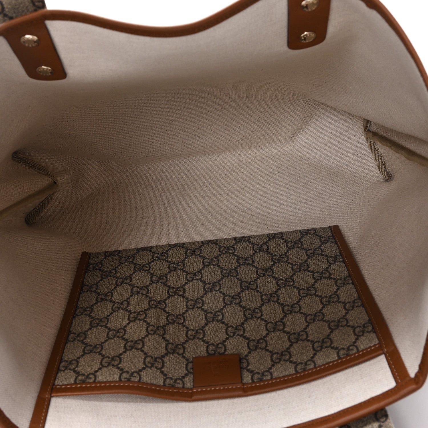 Gucci GG Plus Monogram Medium Signature Web Loop Tote Light Brown