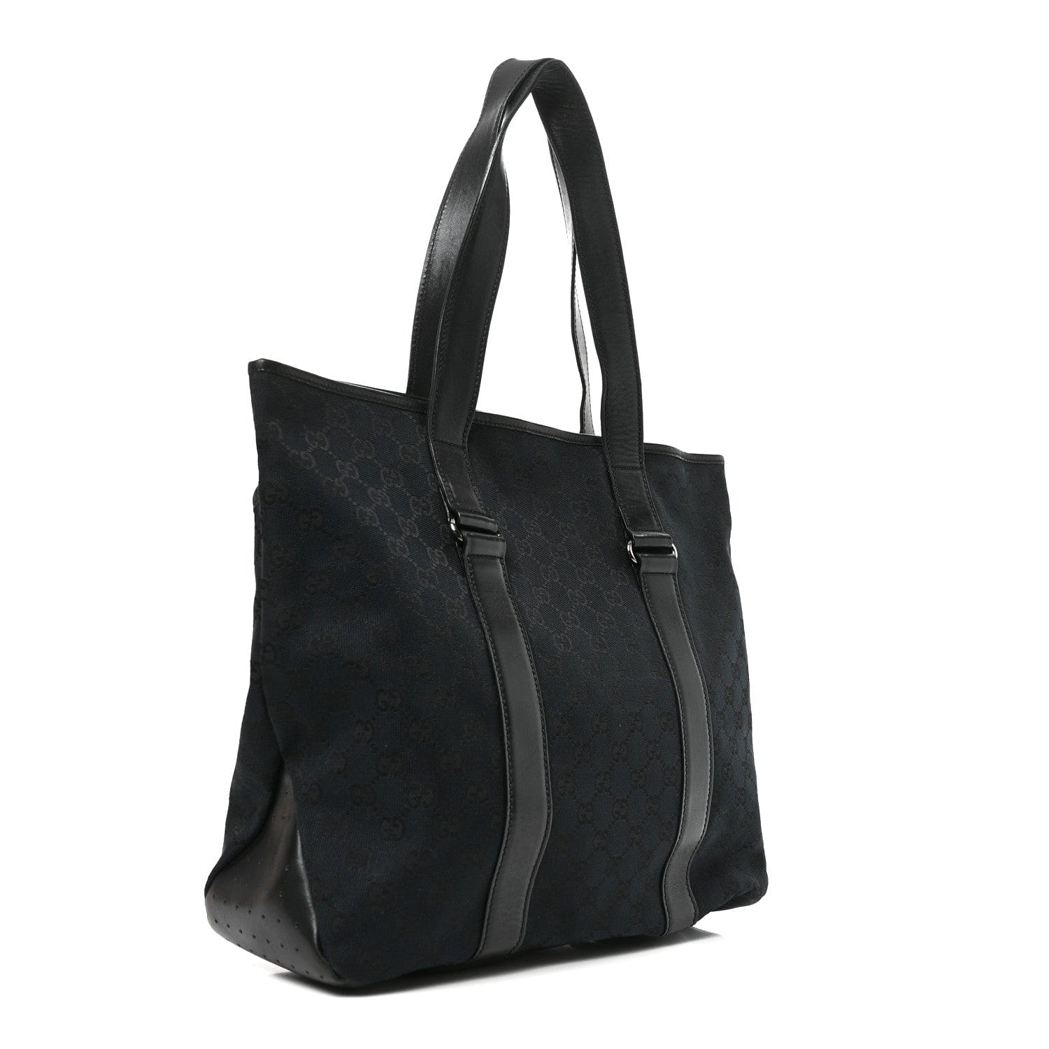 Gucci Monogram Calfskin Perforated Tote Black