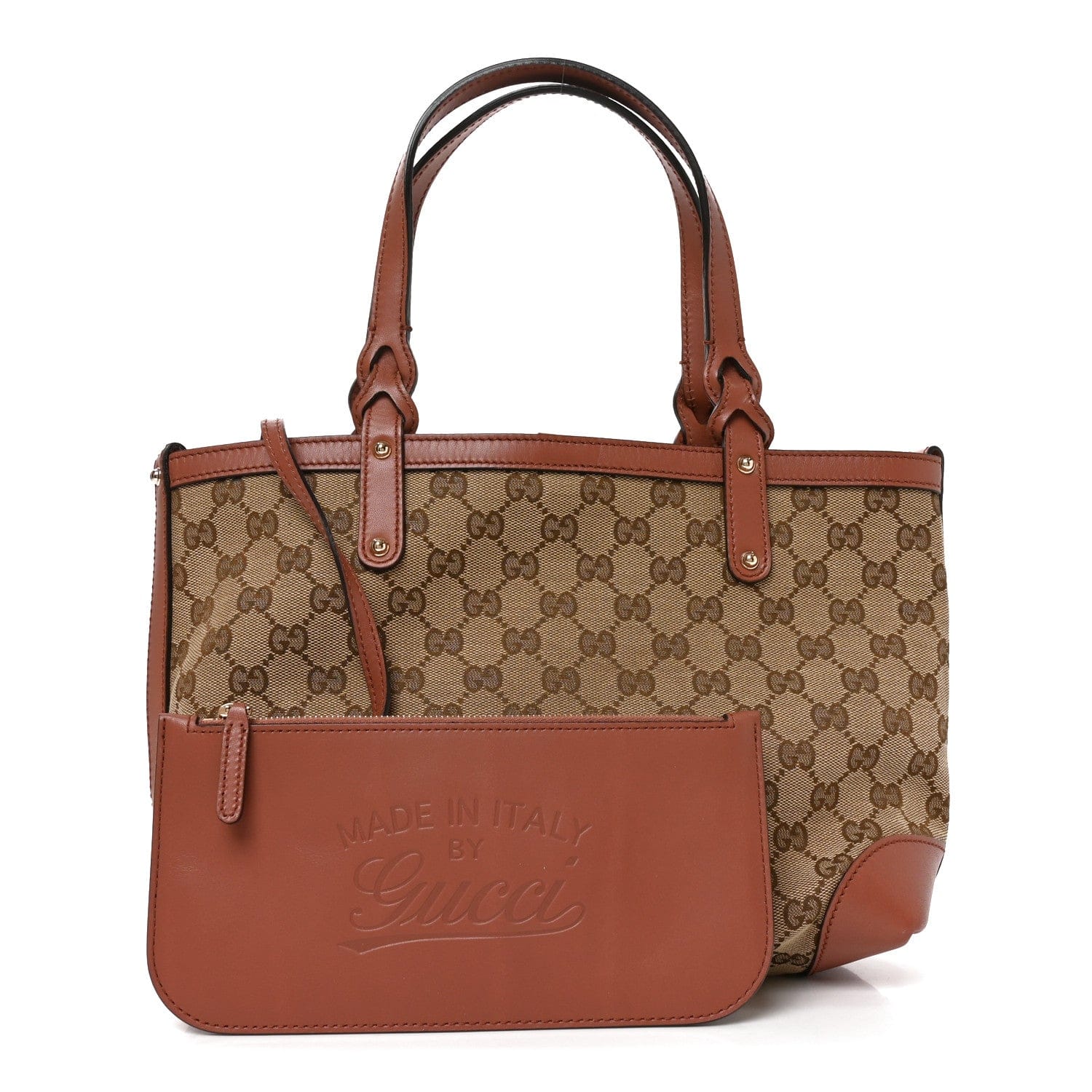 Gucci Monogram Small Craft Tote Brown