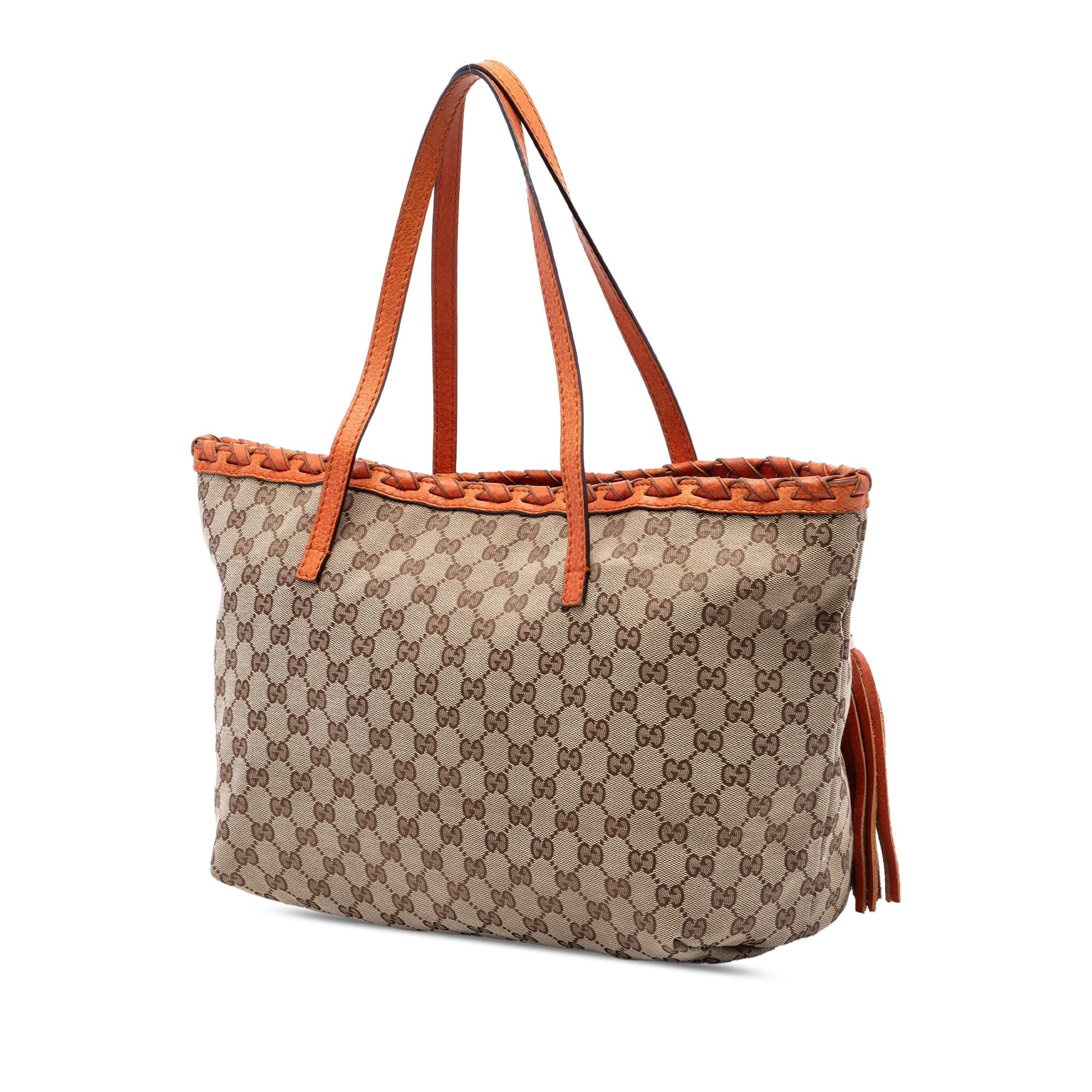Gucci Medium GG Canvas Bamboo Tassel Tote