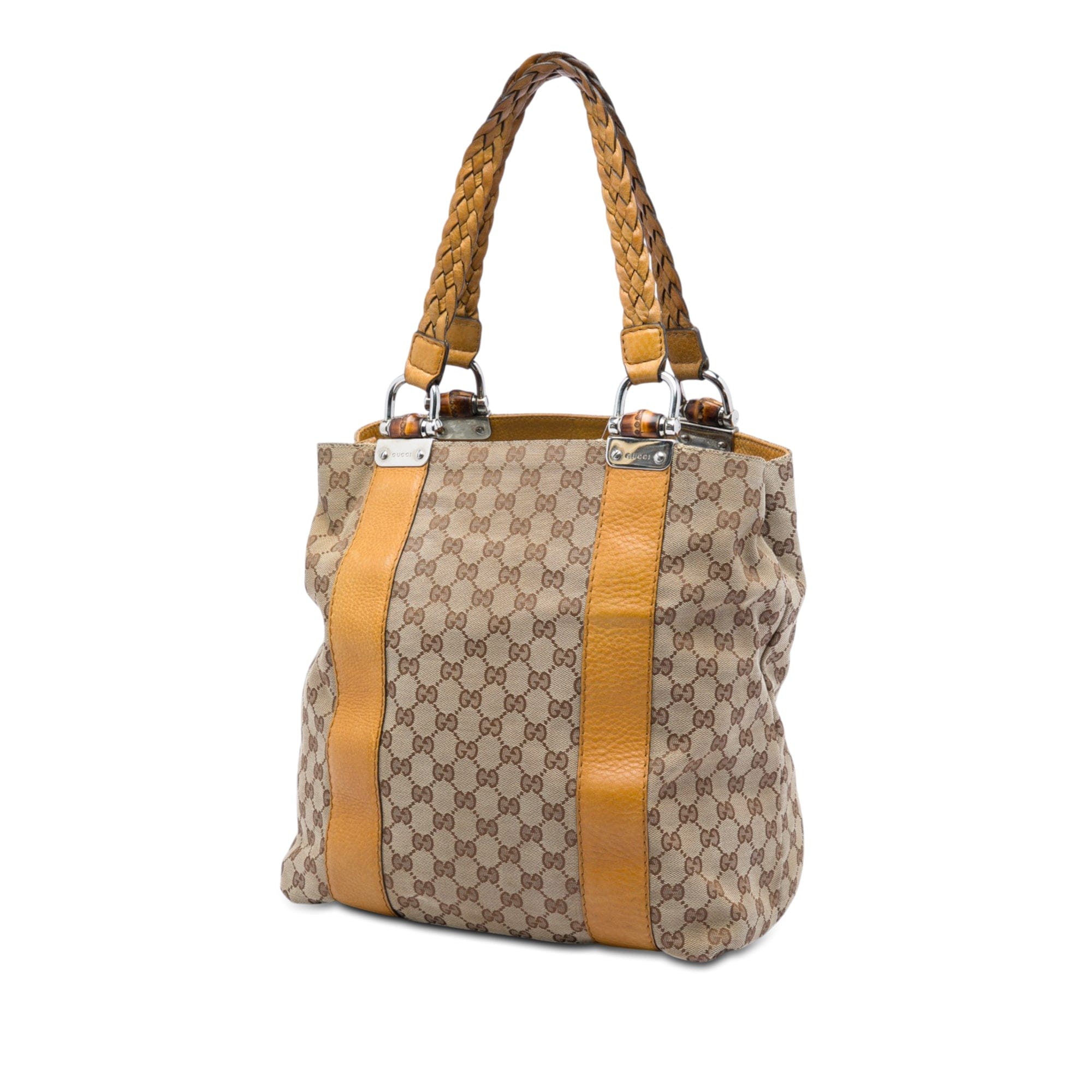 Gucci Large GG Canvas Bamboo Libeccio Tote