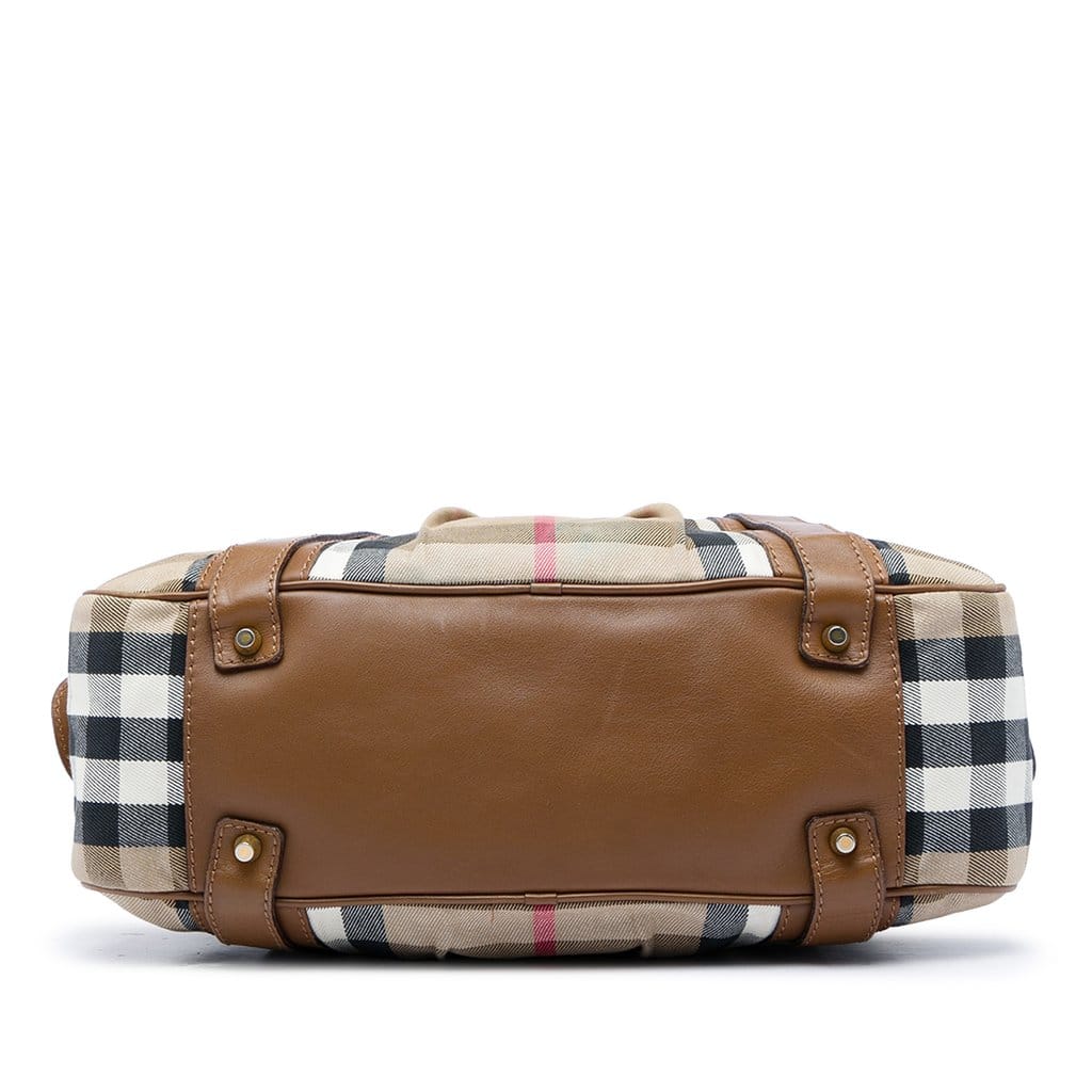 Burberry House Check Canvas Ashbury Knight Handbag