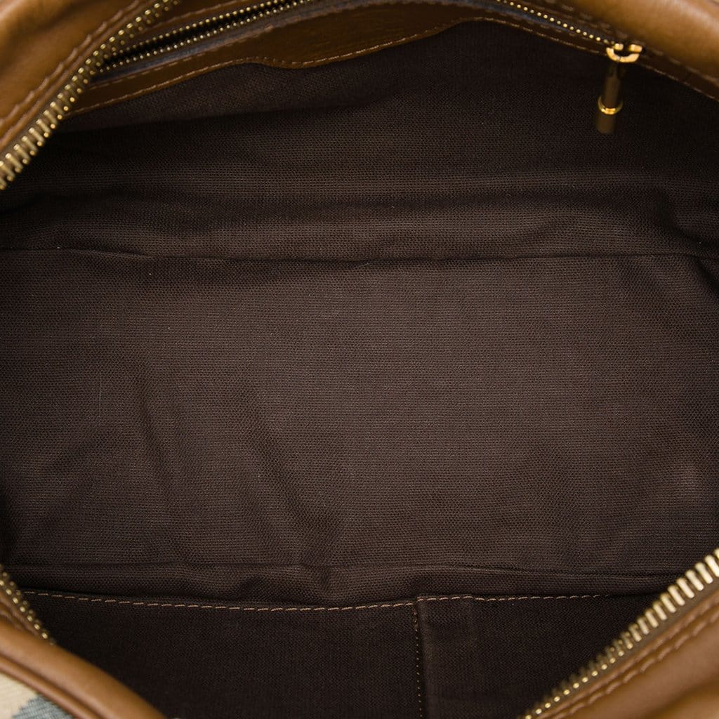 Burberry House Check Canvas Ashbury Knight Handbag