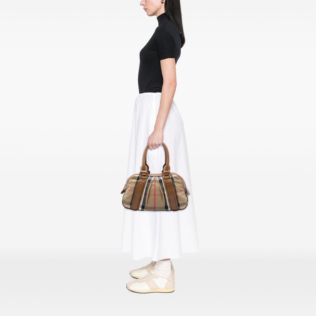 Burberry House Check Canvas Ashbury Knight Handbag