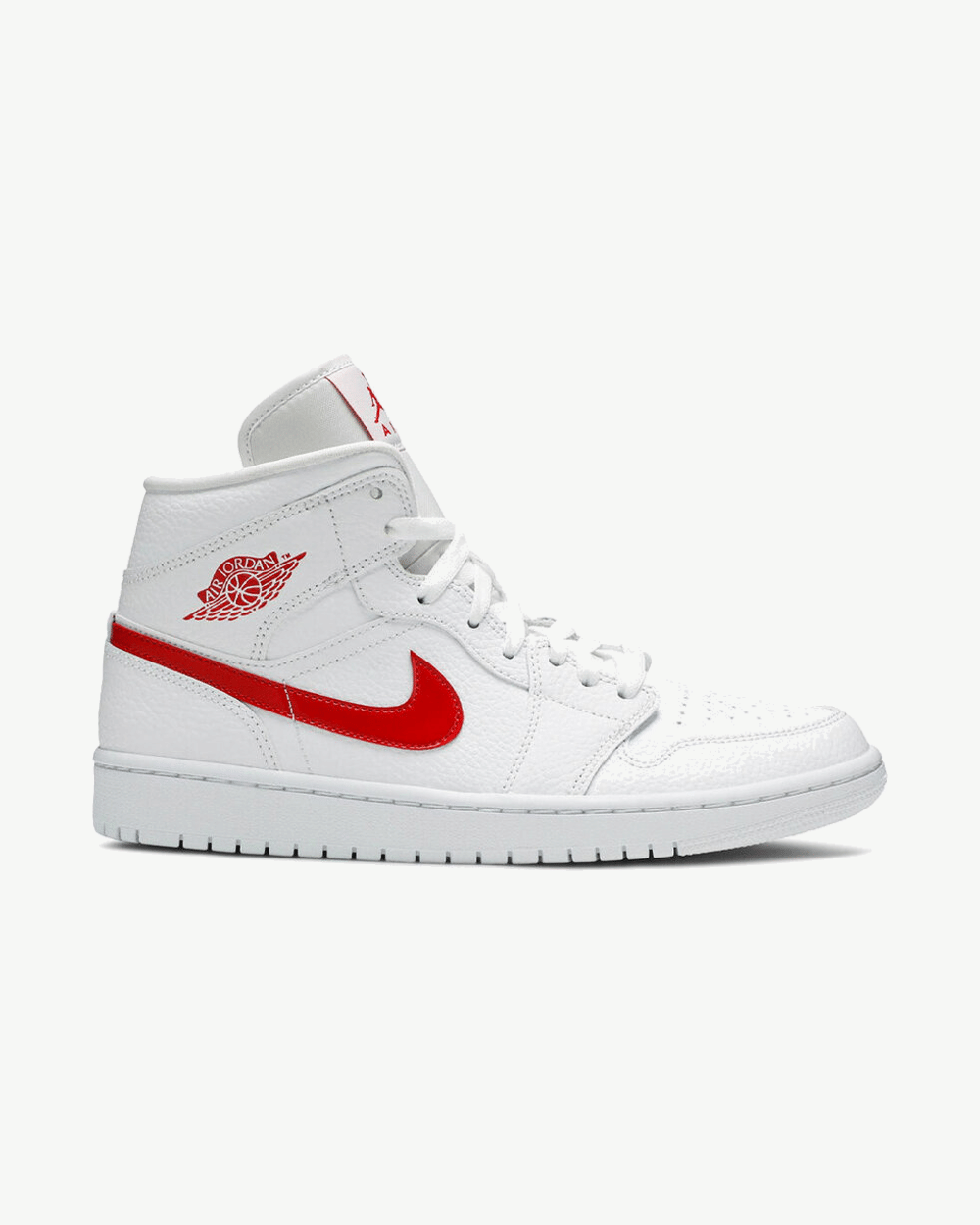 NIKE AIR JORDAN1 MID WMNS WHITE UNIVERSITY RED
