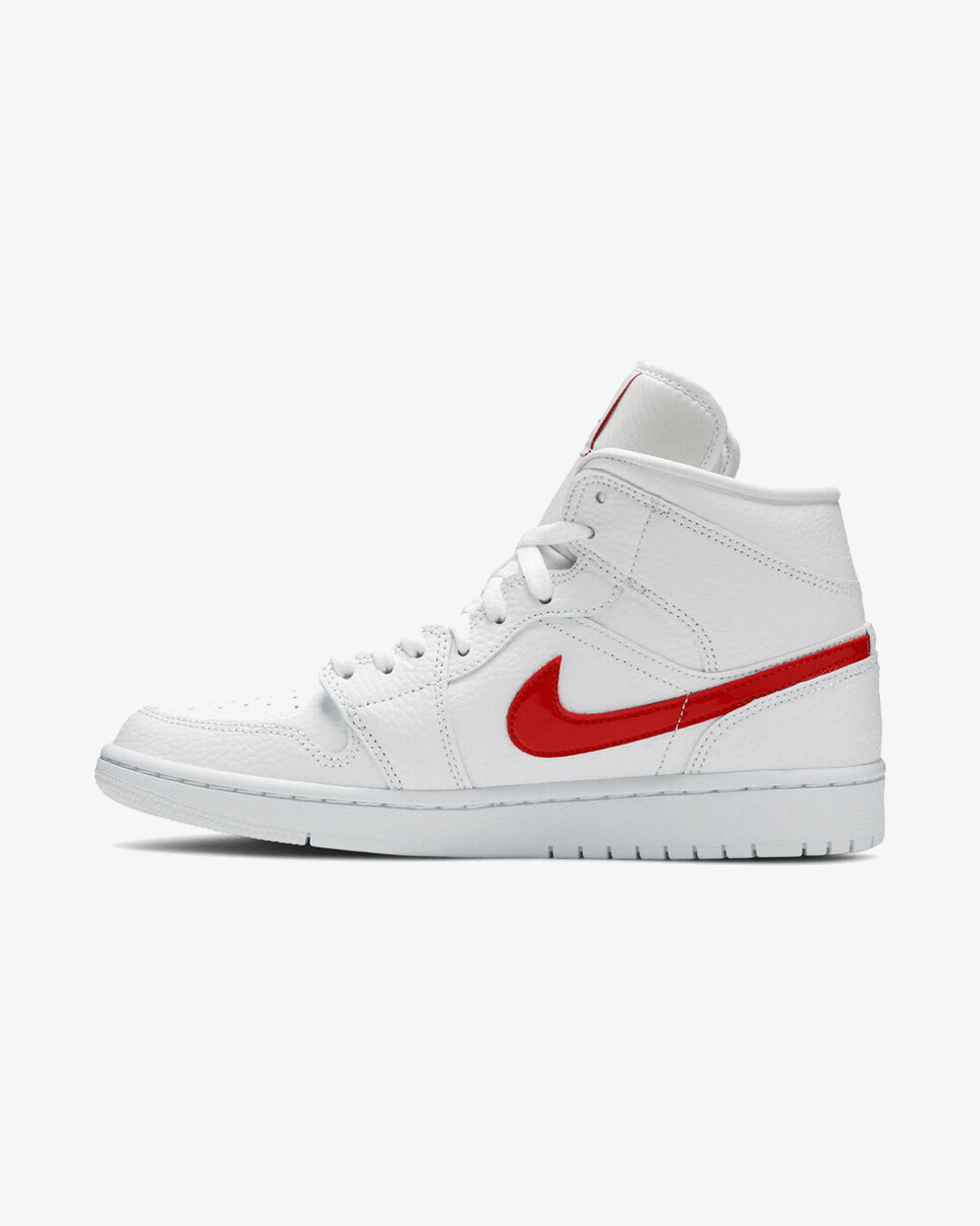 NIKE AIR JORDAN1 MID WMNS WHITE UNIVERSITY RED