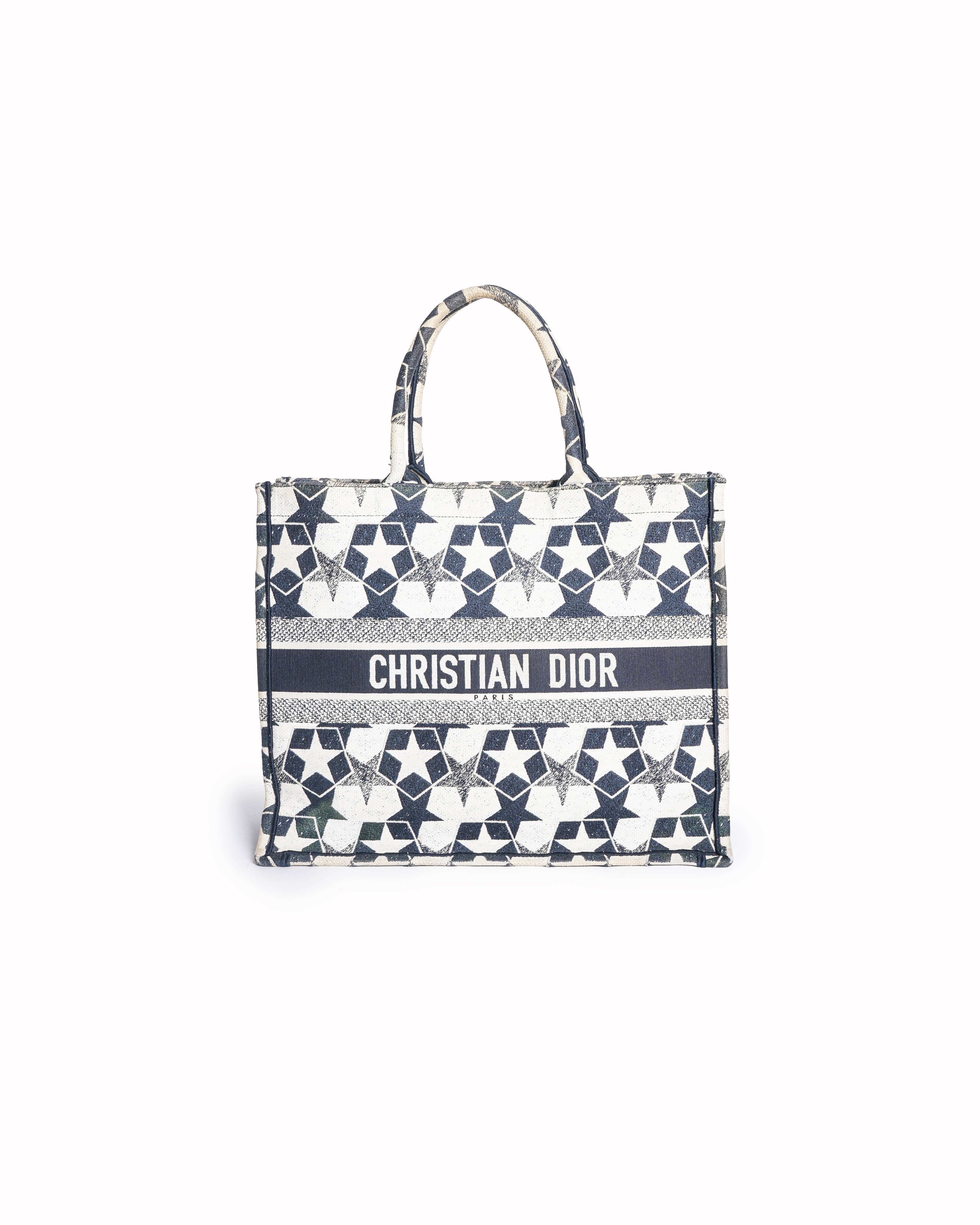 Dior Christian Dior Book Tote in Blue and White Etoile Motif