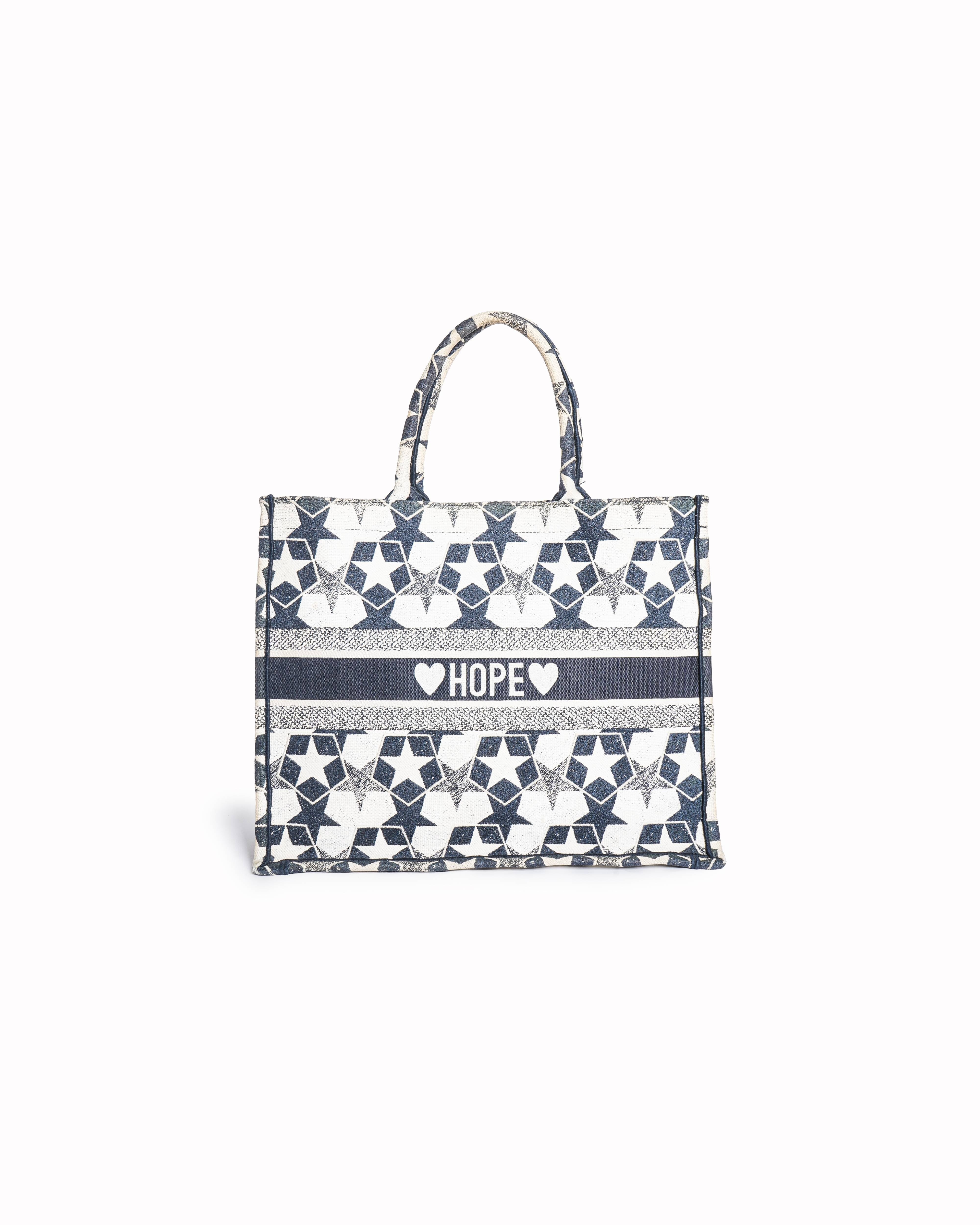 Dior Christian Dior Book Tote in Blue and White Etoile Motif