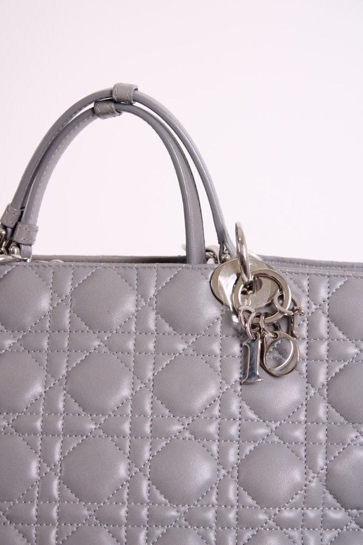 Dior Quilted Tote Bag Grey