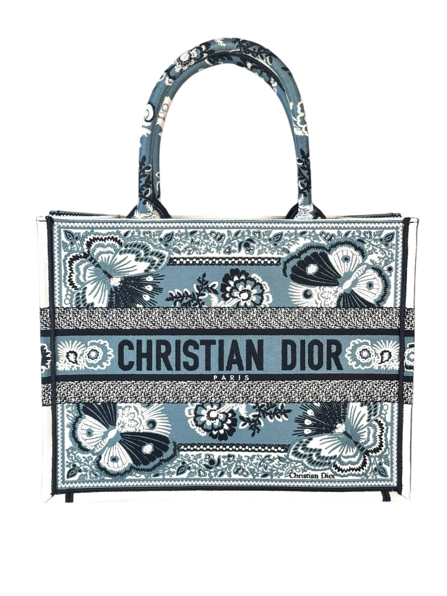 Dior Book Tote MM Butterfly in Embroidered Bandana