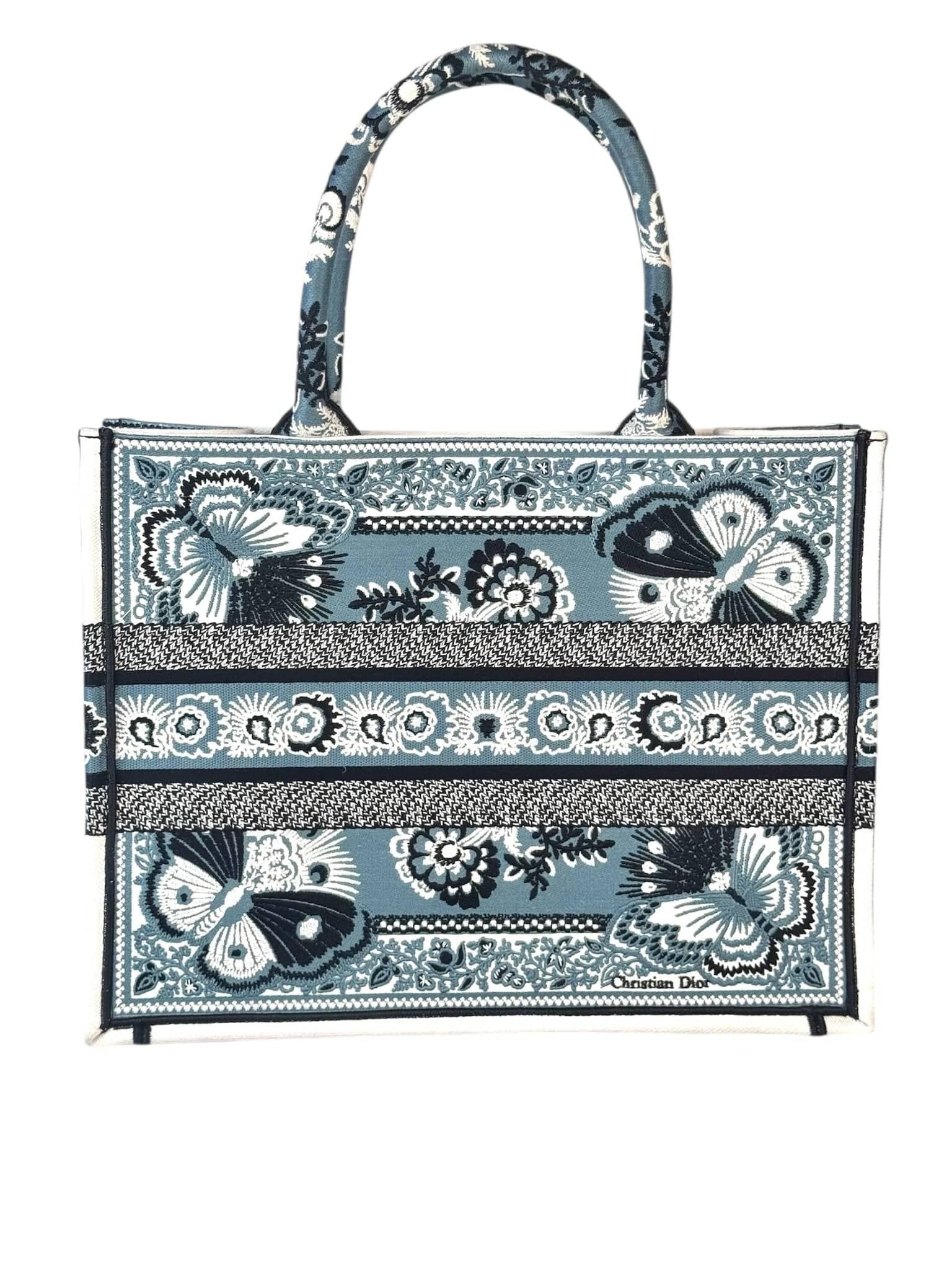 Dior Book Tote MM Butterfly in Embroidered Bandana