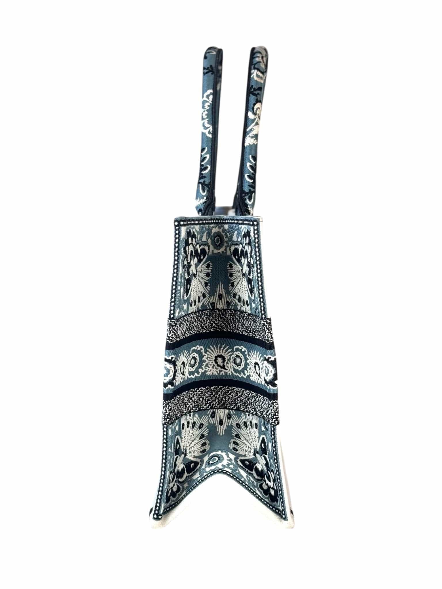Dior Book Tote MM Butterfly in Embroidered Bandana