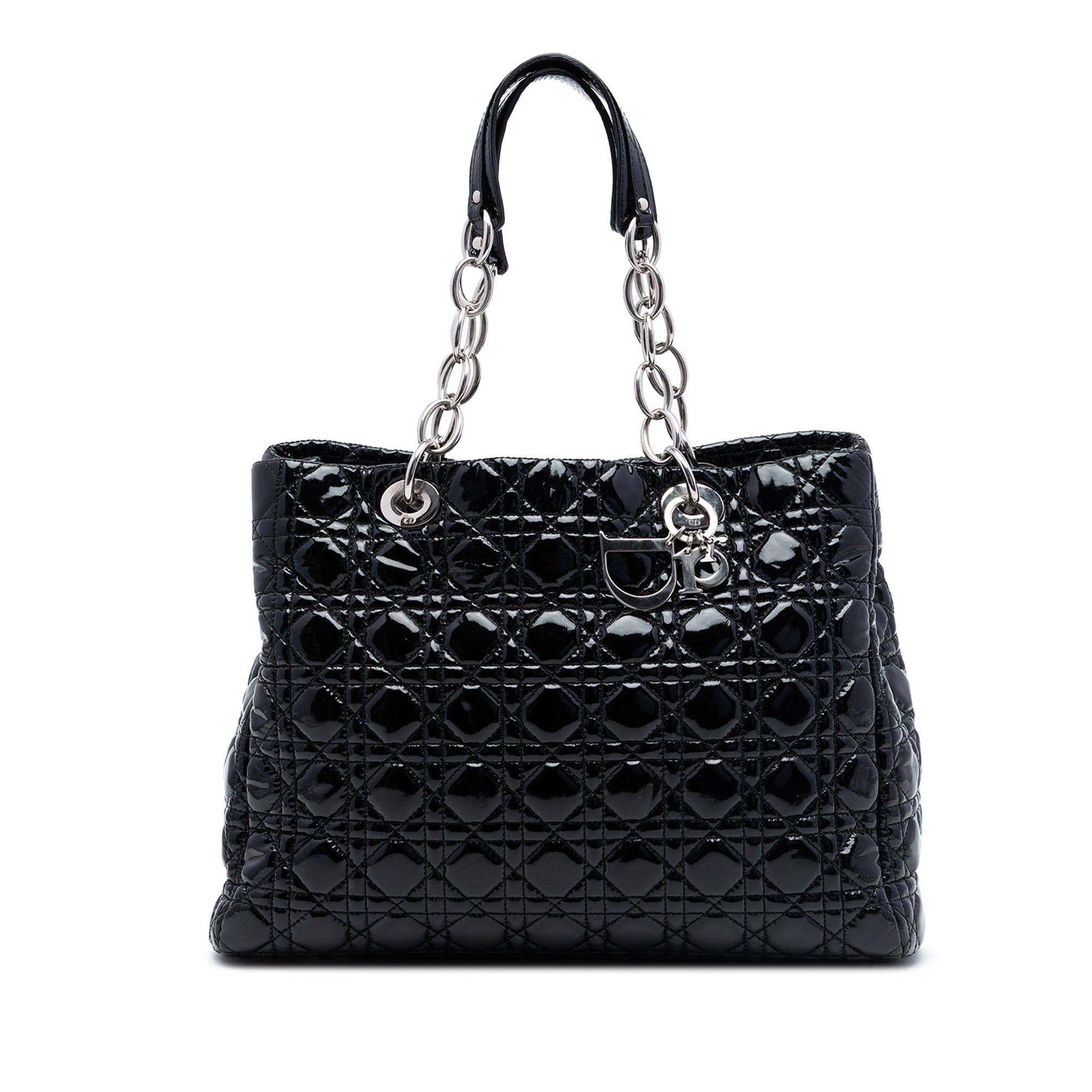 Dior Large Patent Cannage Lady Dior Soft Shopping Tote