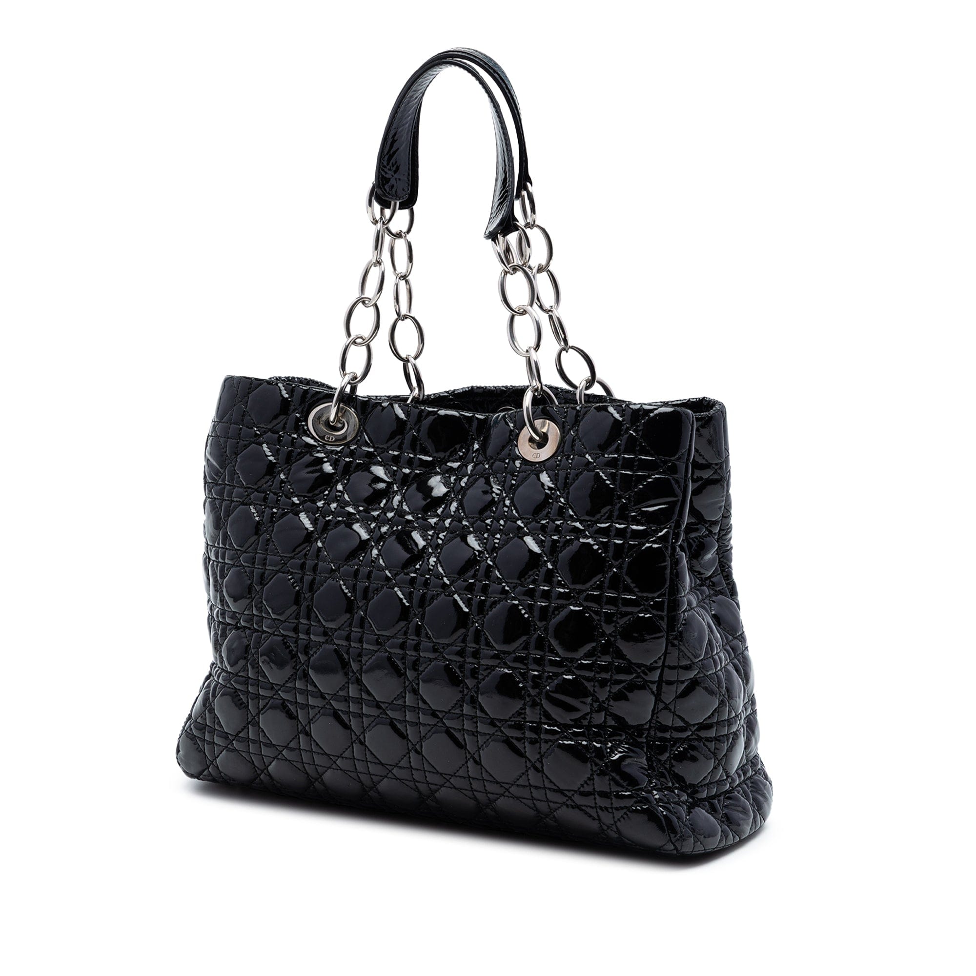 Dior Large Patent Cannage Lady Dior Soft Shopping Tote