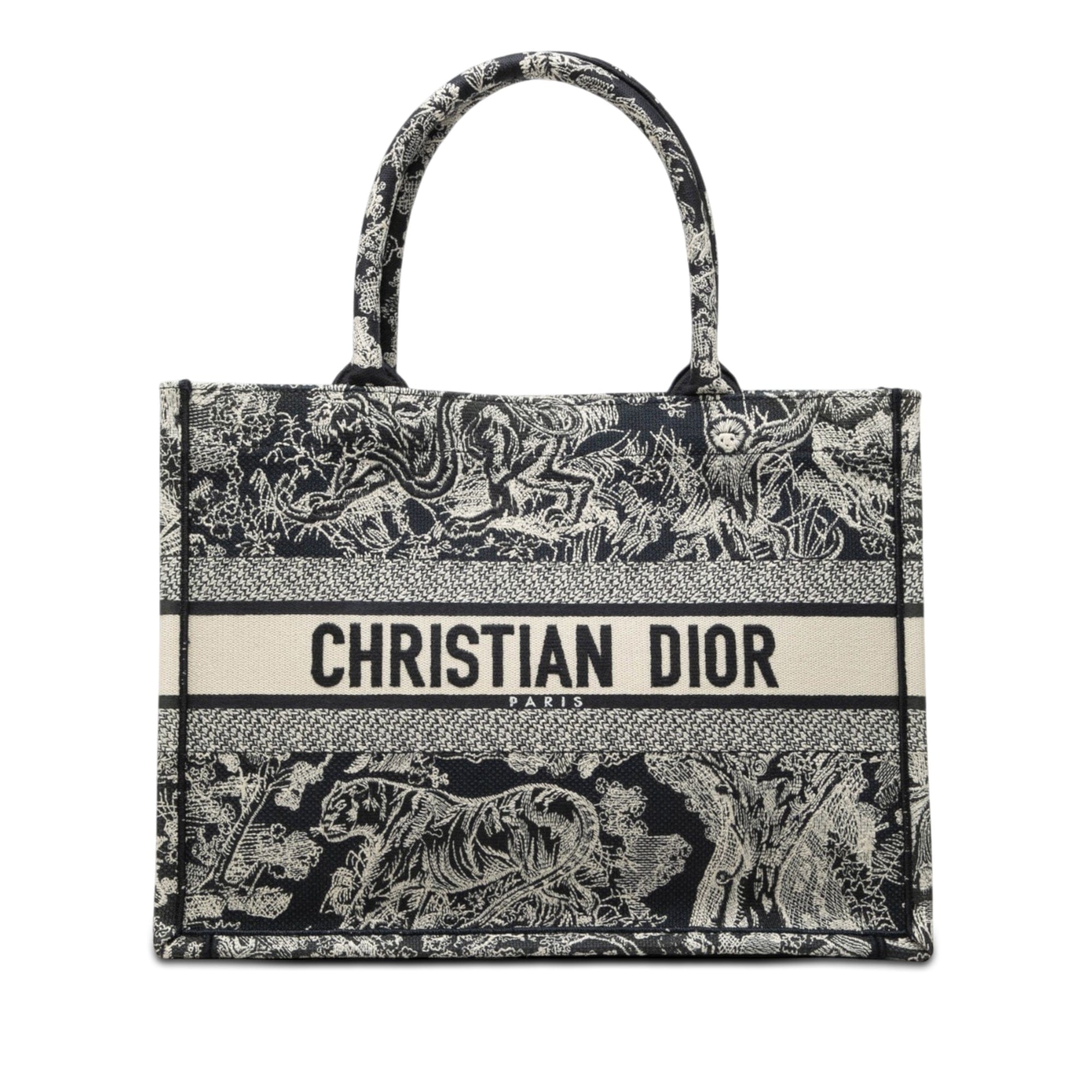 Dior Medium Canvas Embroidered Dioriviera Toile De Jouy Book Tote