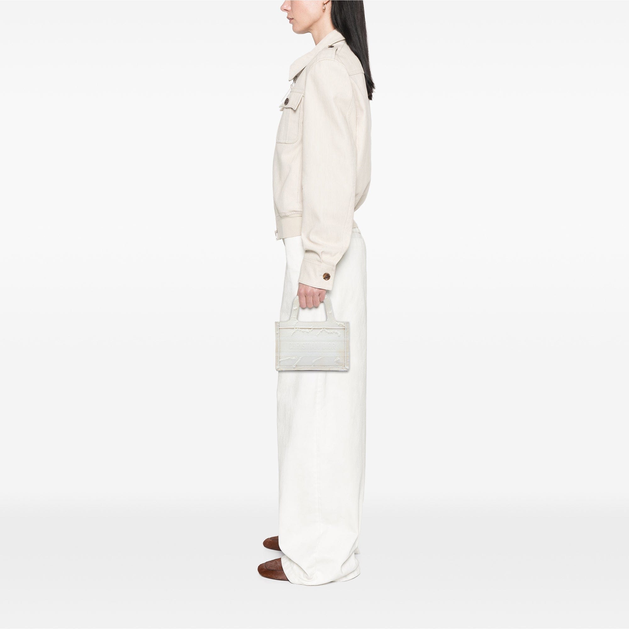 Dior Mini Embroidered Canvas Camouflage Book Tote