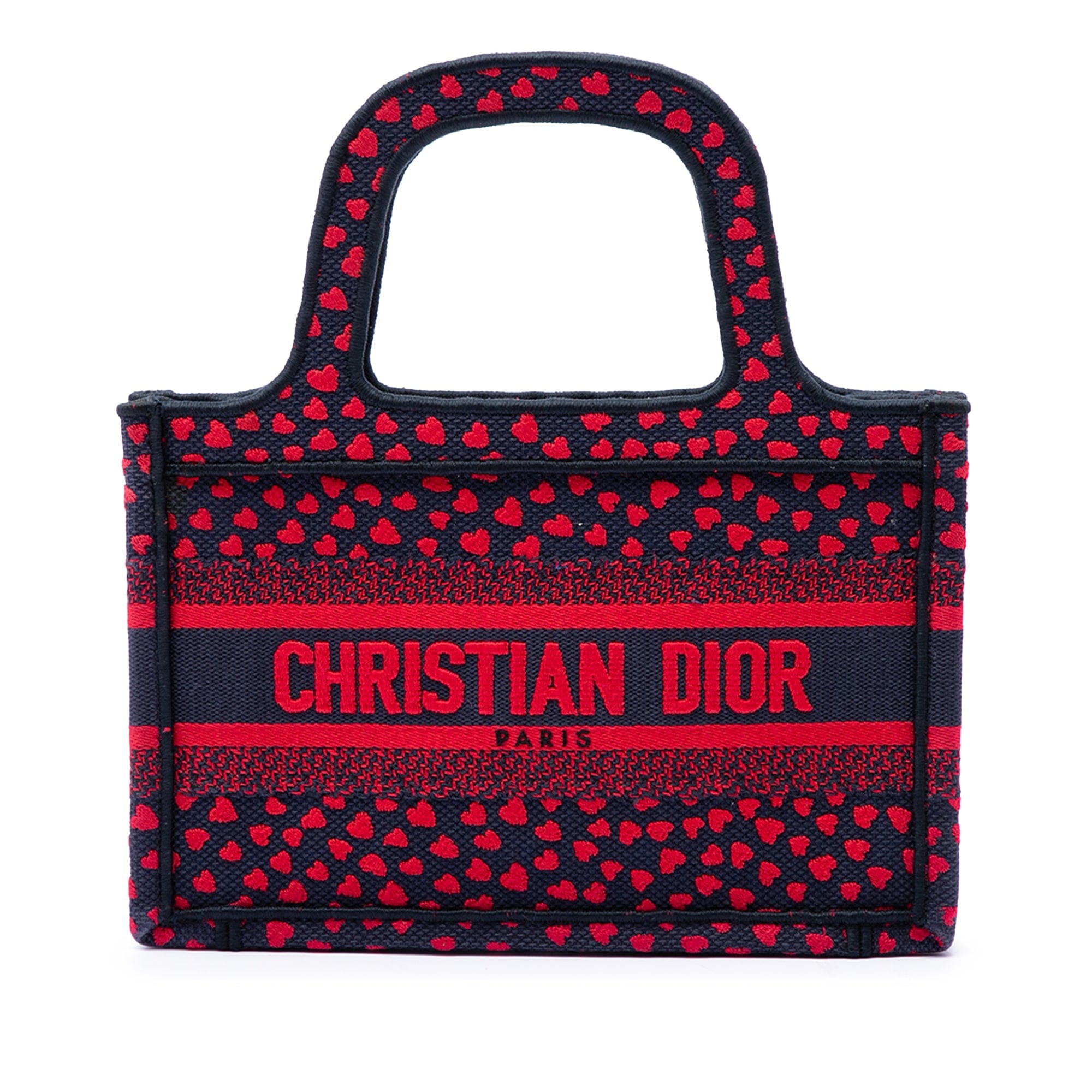 Dior Mini Embroidered Canvas Pop Heart I Love Paris Book Tote
