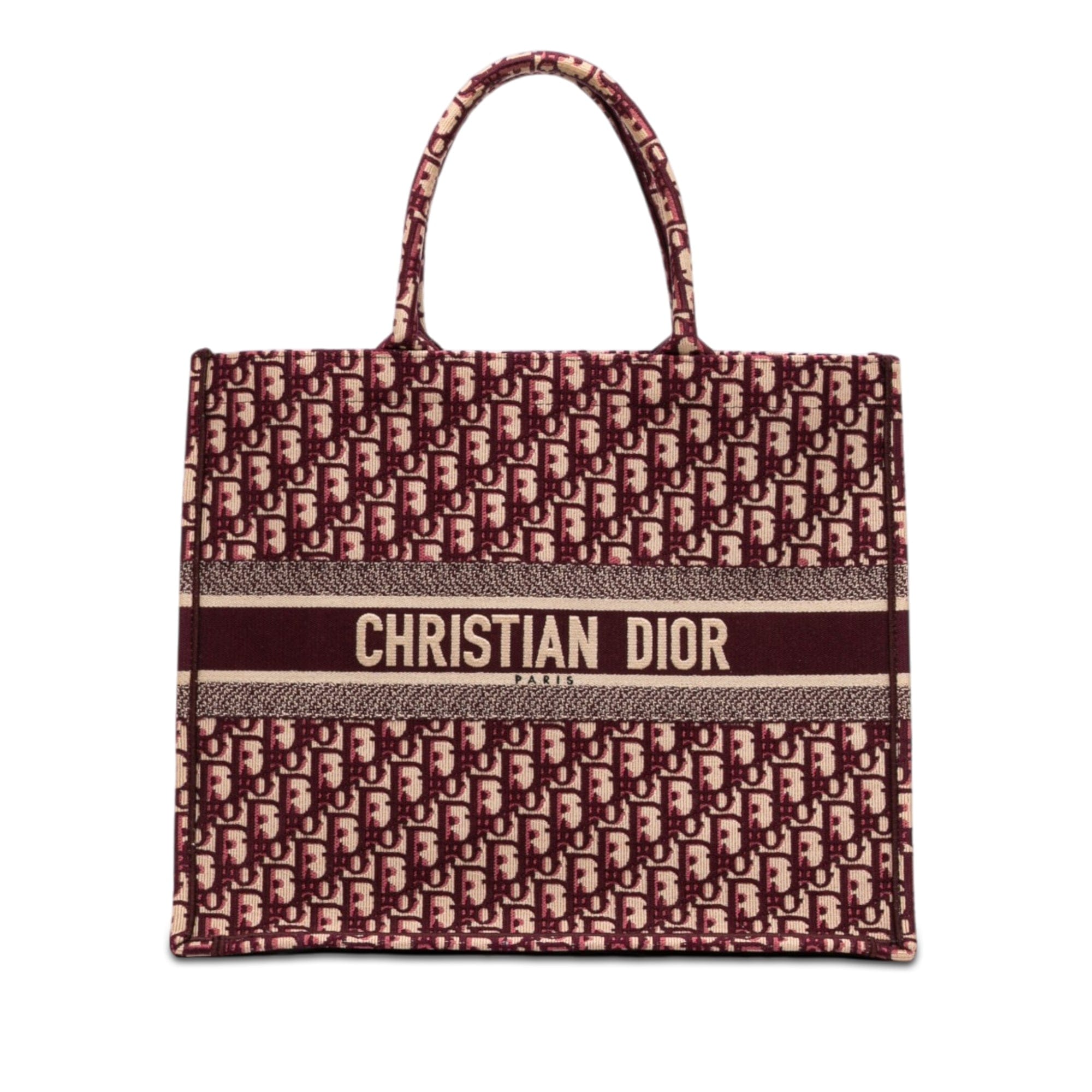 Dior Large Oblique Embroidered Canvas Book Tote