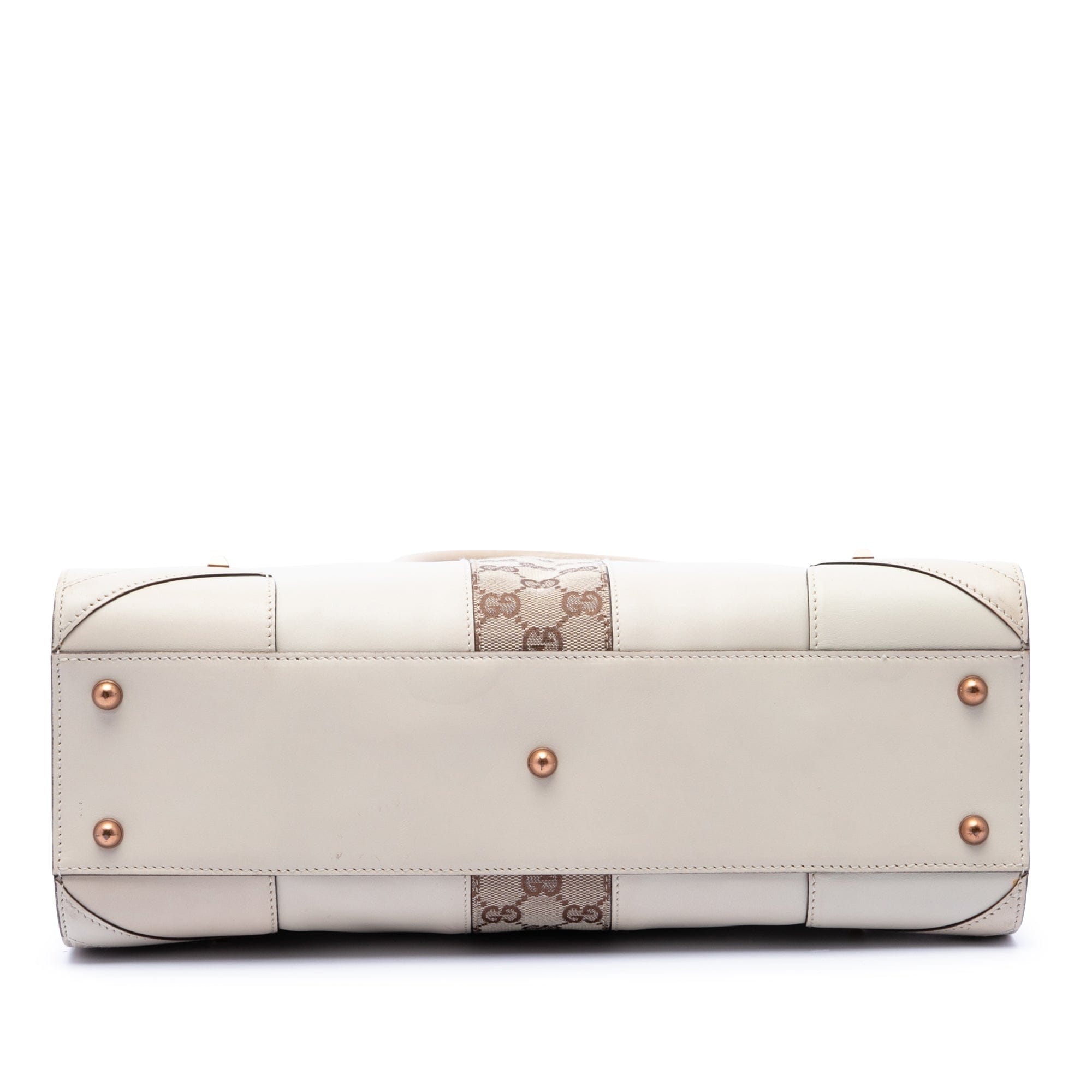 Gucci Calfskin and GG Canvas Nailhead Tote