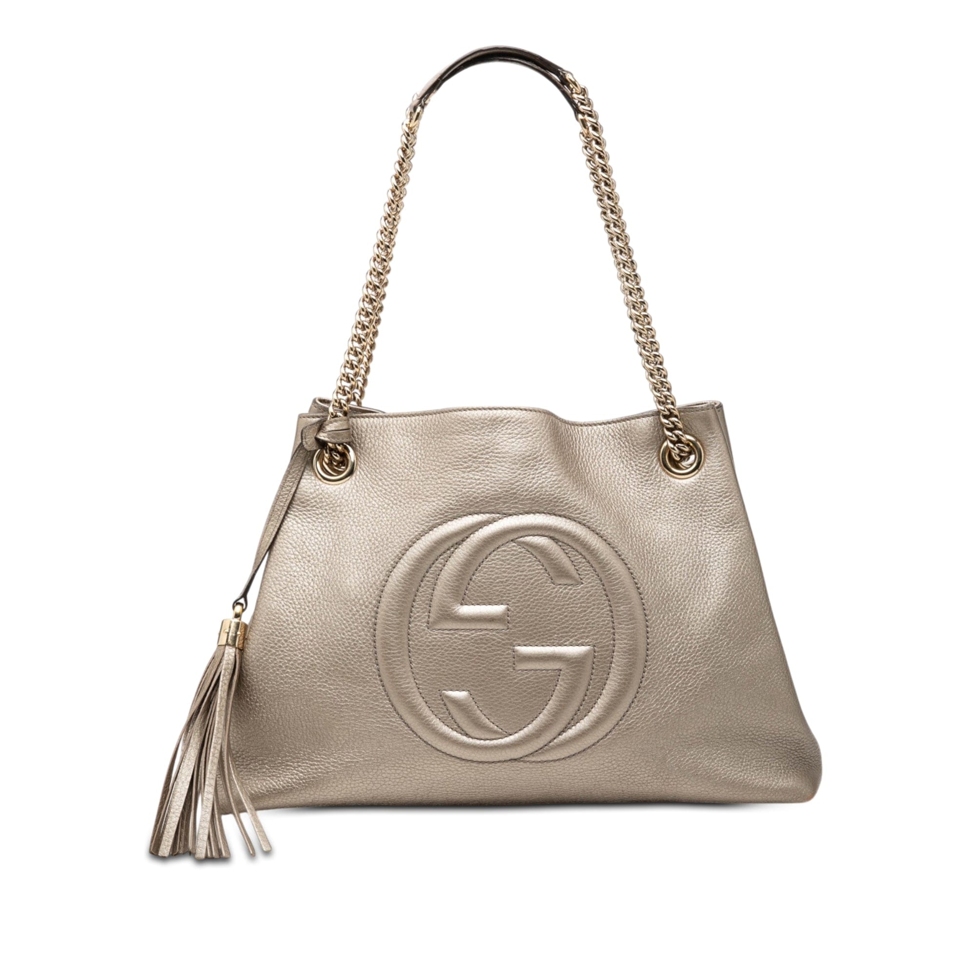 Gucci Medium Metallic Calfskin Soho Chain Tote