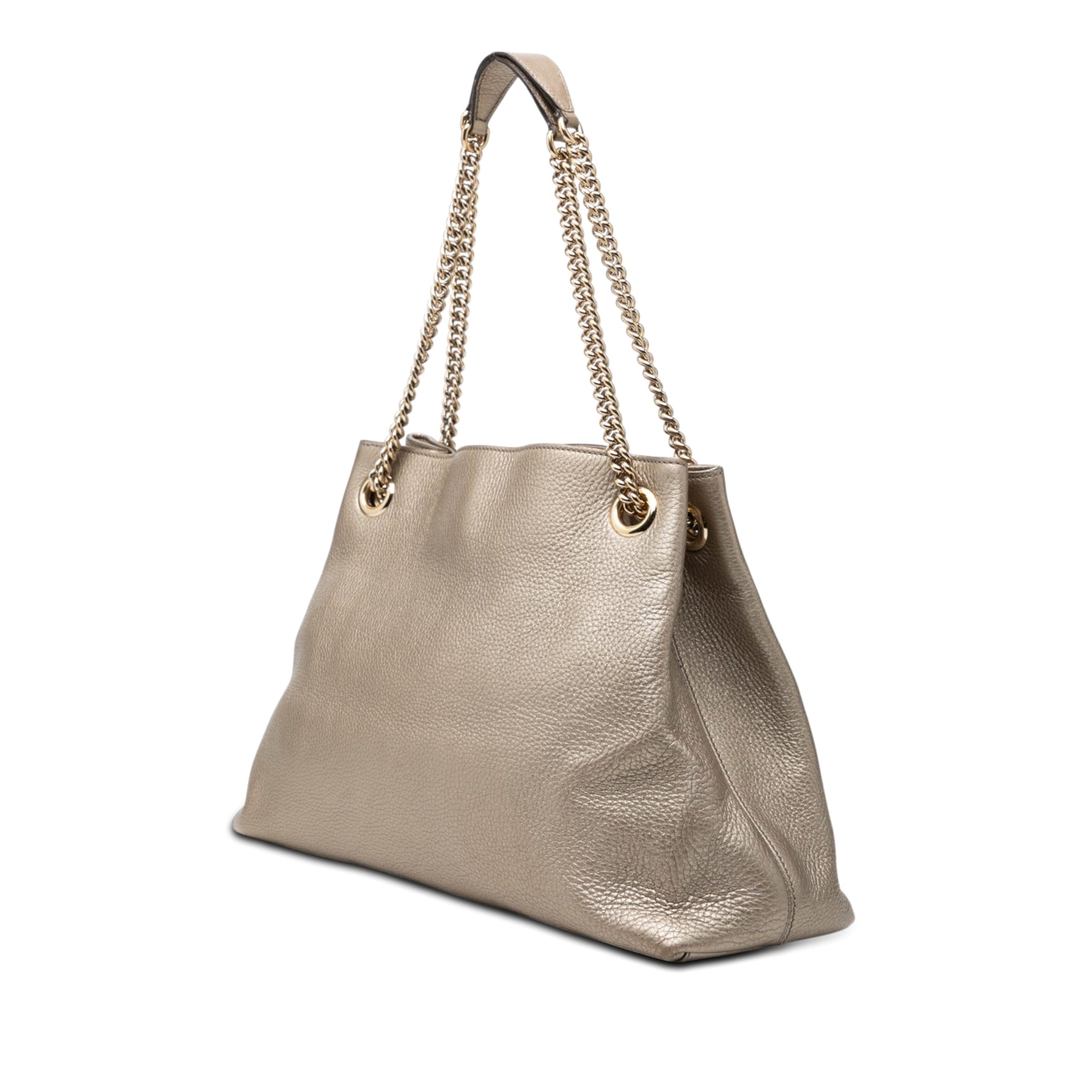 Gucci Medium Metallic Calfskin Soho Chain Tote