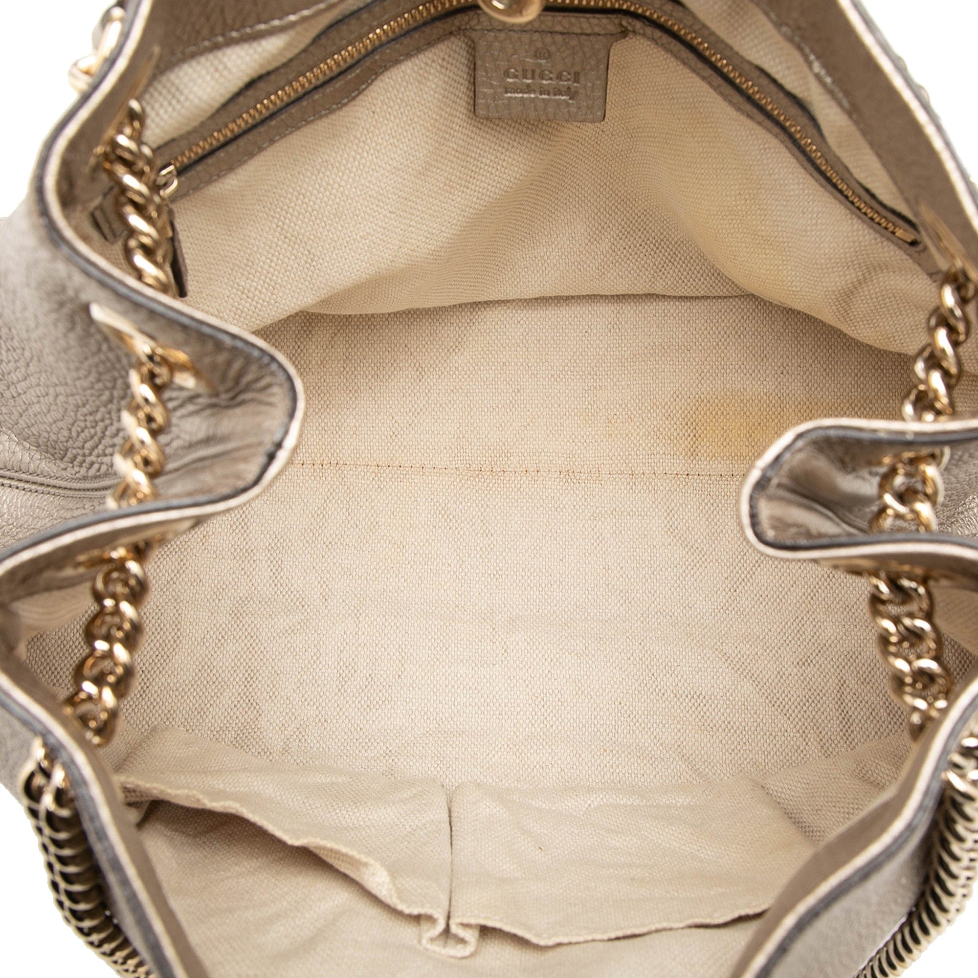 Gucci Medium Metallic Calfskin Soho Chain Tote