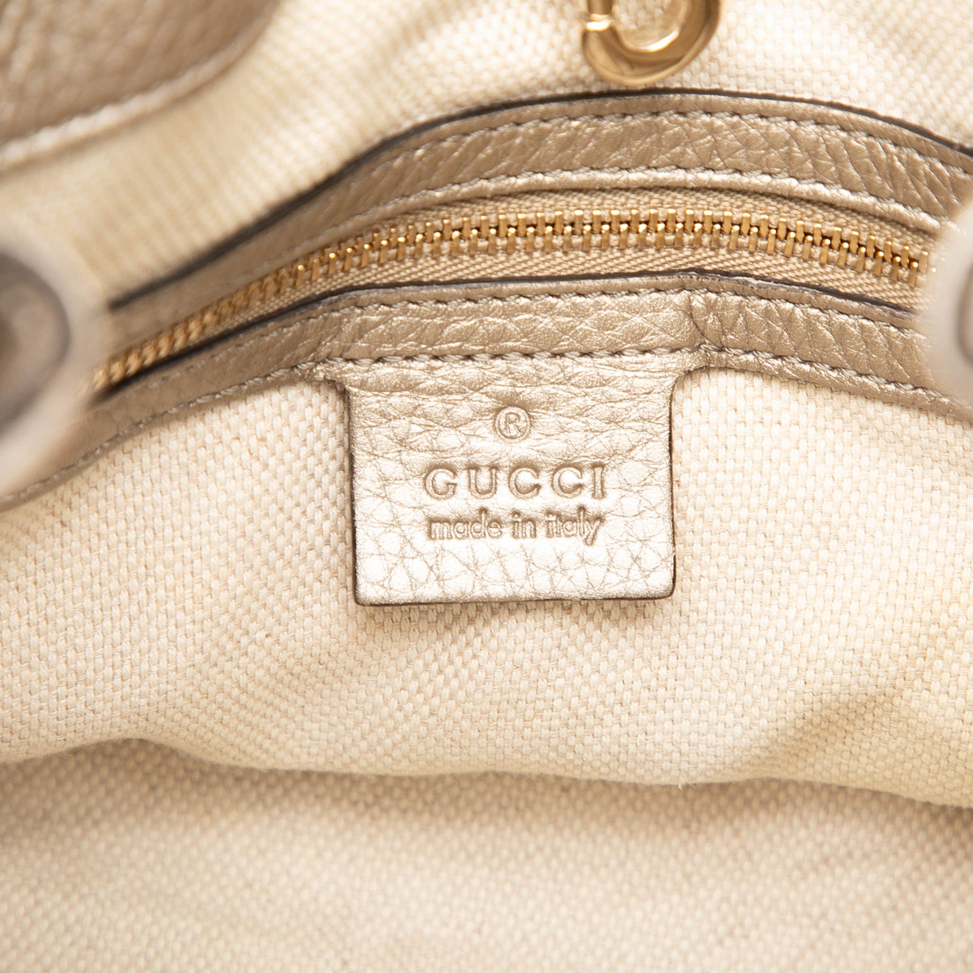 Gucci Medium Metallic Calfskin Soho Chain Tote