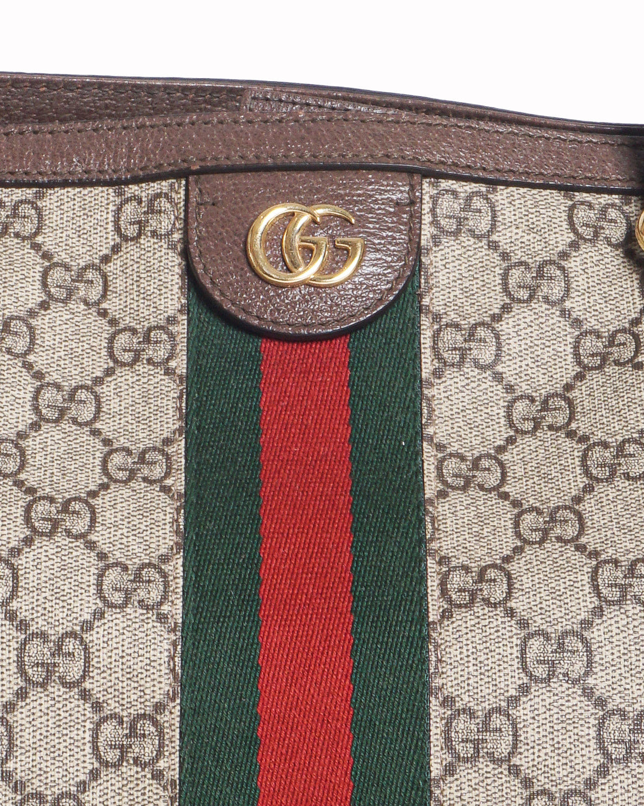 Gucci Ophidia GG Supreme Canvas Web Stripe Tote Bag