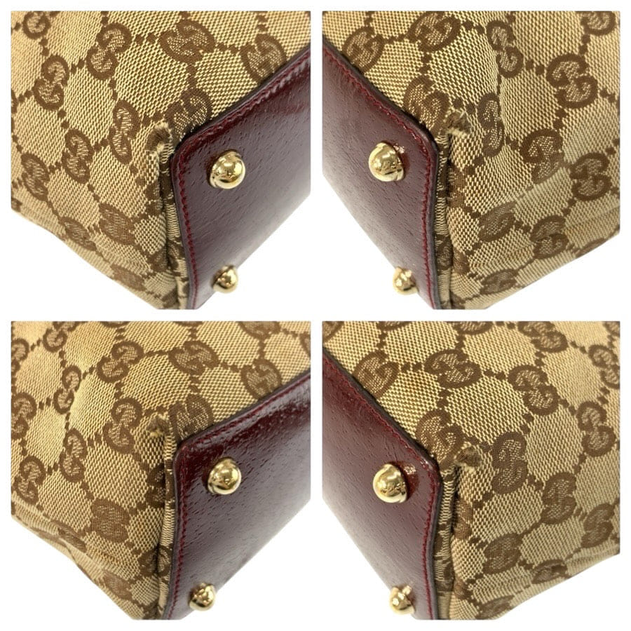 Gucci GG Canvas Leather Tote Shoulder Bag