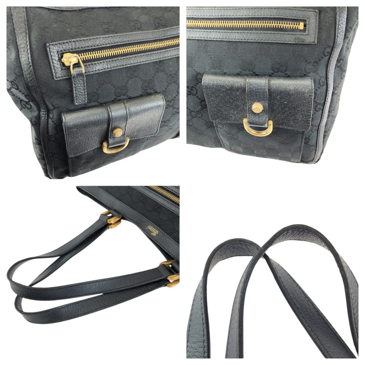 Gucci Abby GG Canvas Leather Tote Bag