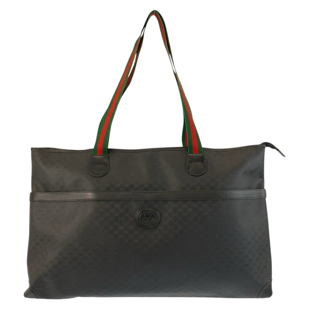 Gucci Vintage Micro GG Black PVC Tote Bag