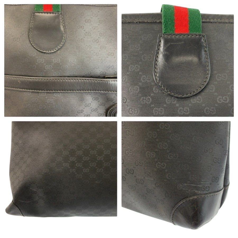 Gucci Vintage Micro GG Black PVC Tote Bag