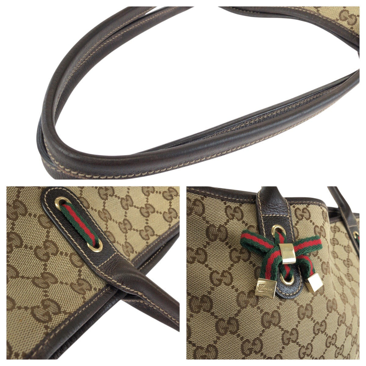 Gucci Princy GG Canvas Leather Tote Bag
