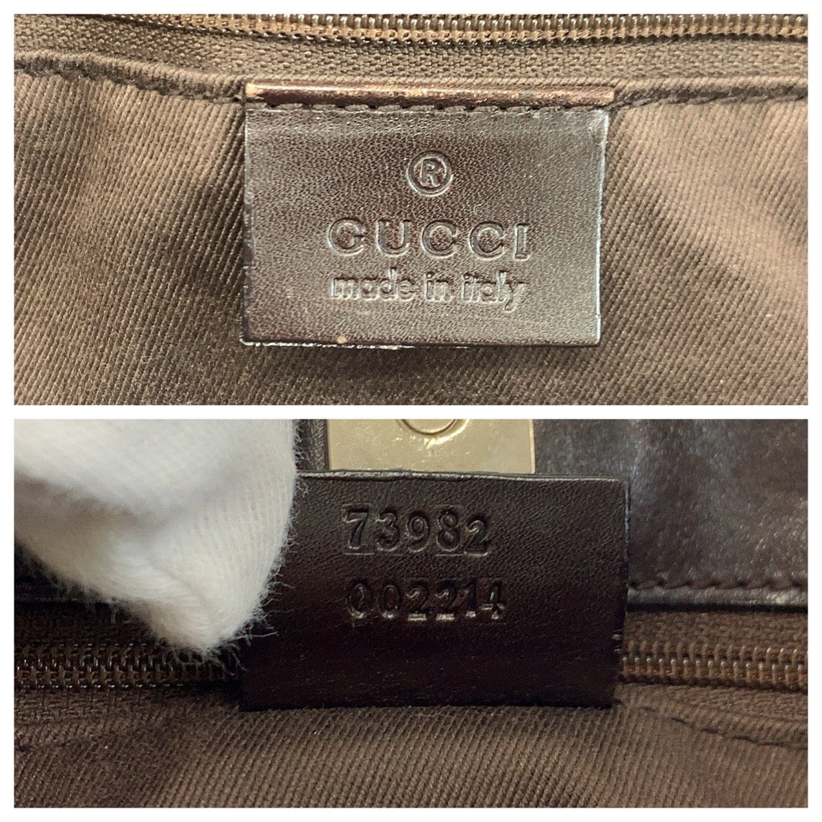 Gucci Brown GG Canvas Leather Tote Bag