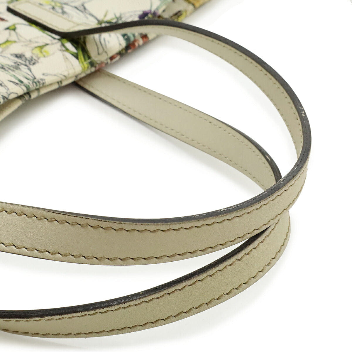 Gucci Flora Canvas Leather Tote Bag