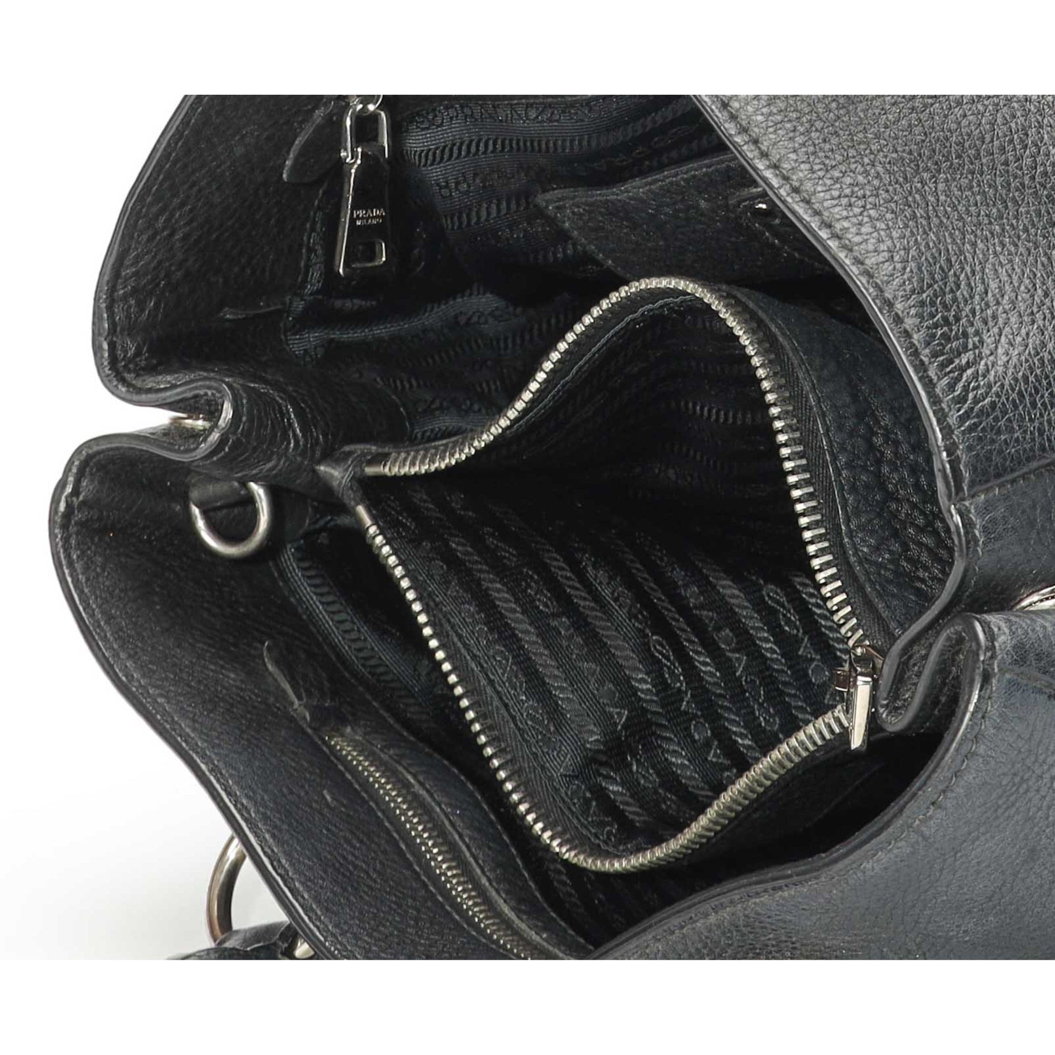 Prada Vitello Diano Black Tote